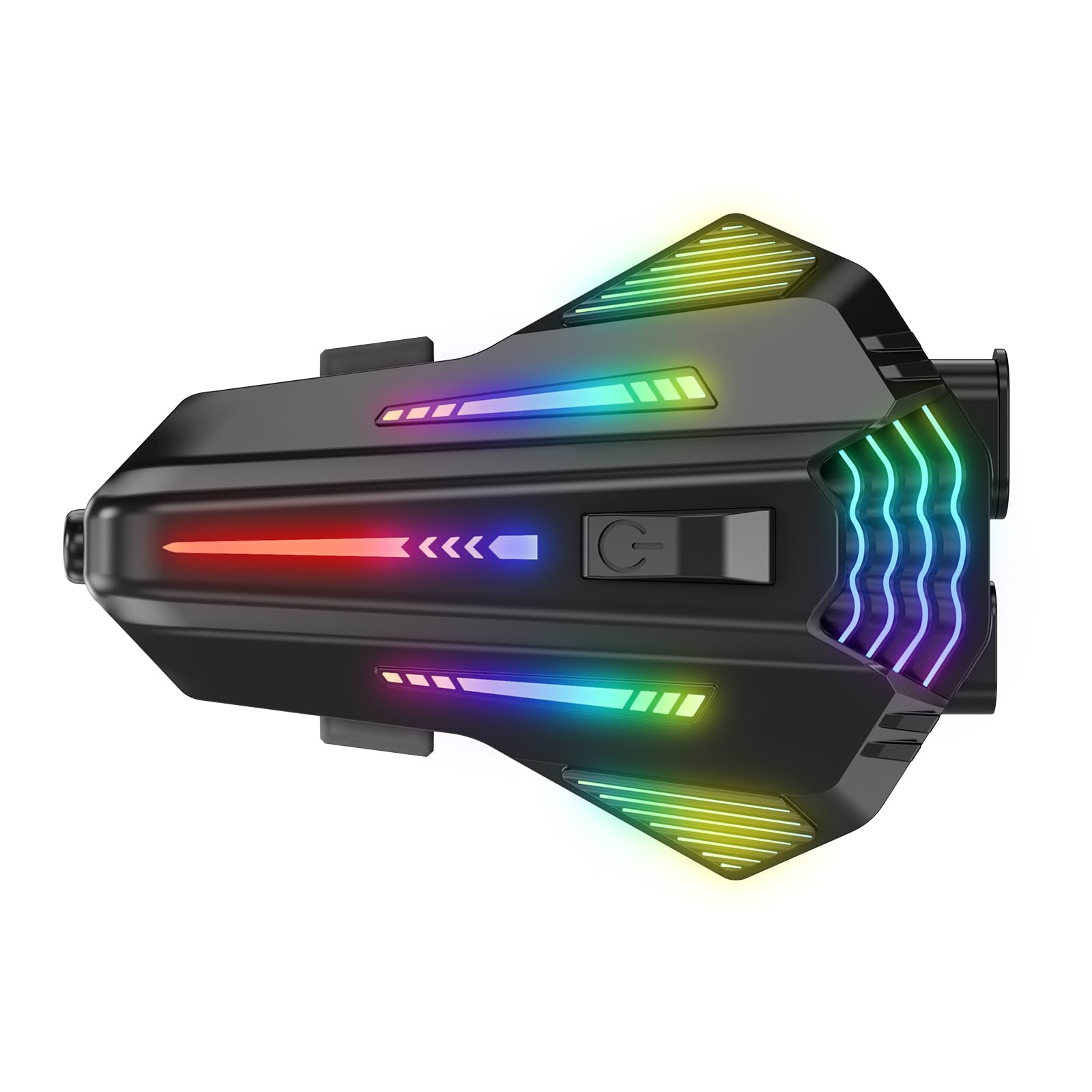 Motorcycle Helmet Bluetooth Speakers Headset with LED Screen, 2-Way Helmet Intercom System Headphone with 2 Type Mics, TF Card Slot, Hands-Free FM Music/Call, 1000mAh Battery, IPX6, Noise Cancellation-image-10
