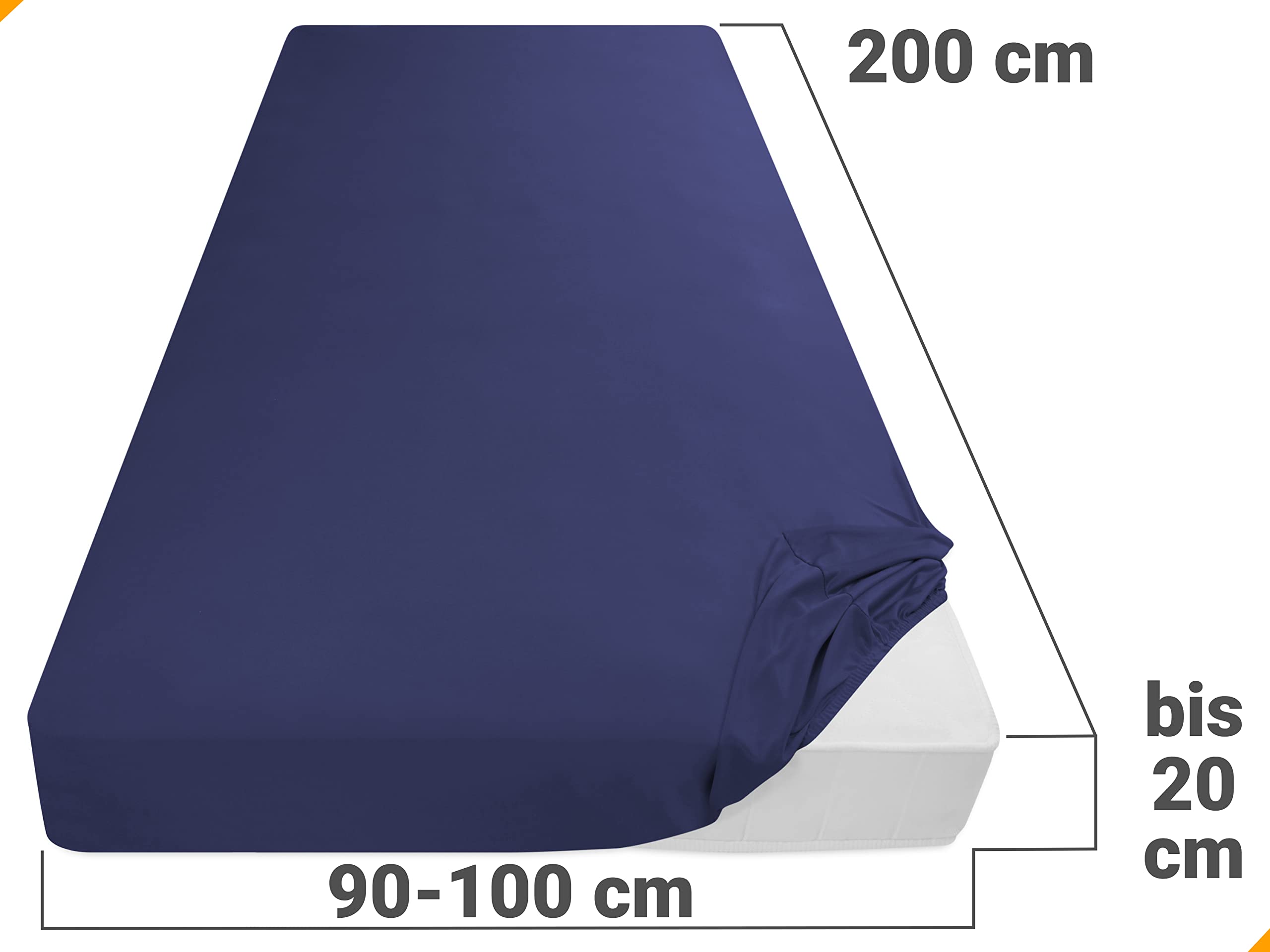 HBHLFZ 2 Lenzuola Con Angoli In Microfibra – Tasca Profonda 40 Cm – Blu Navy (Letto Matrimoniale 137x190 Cm)