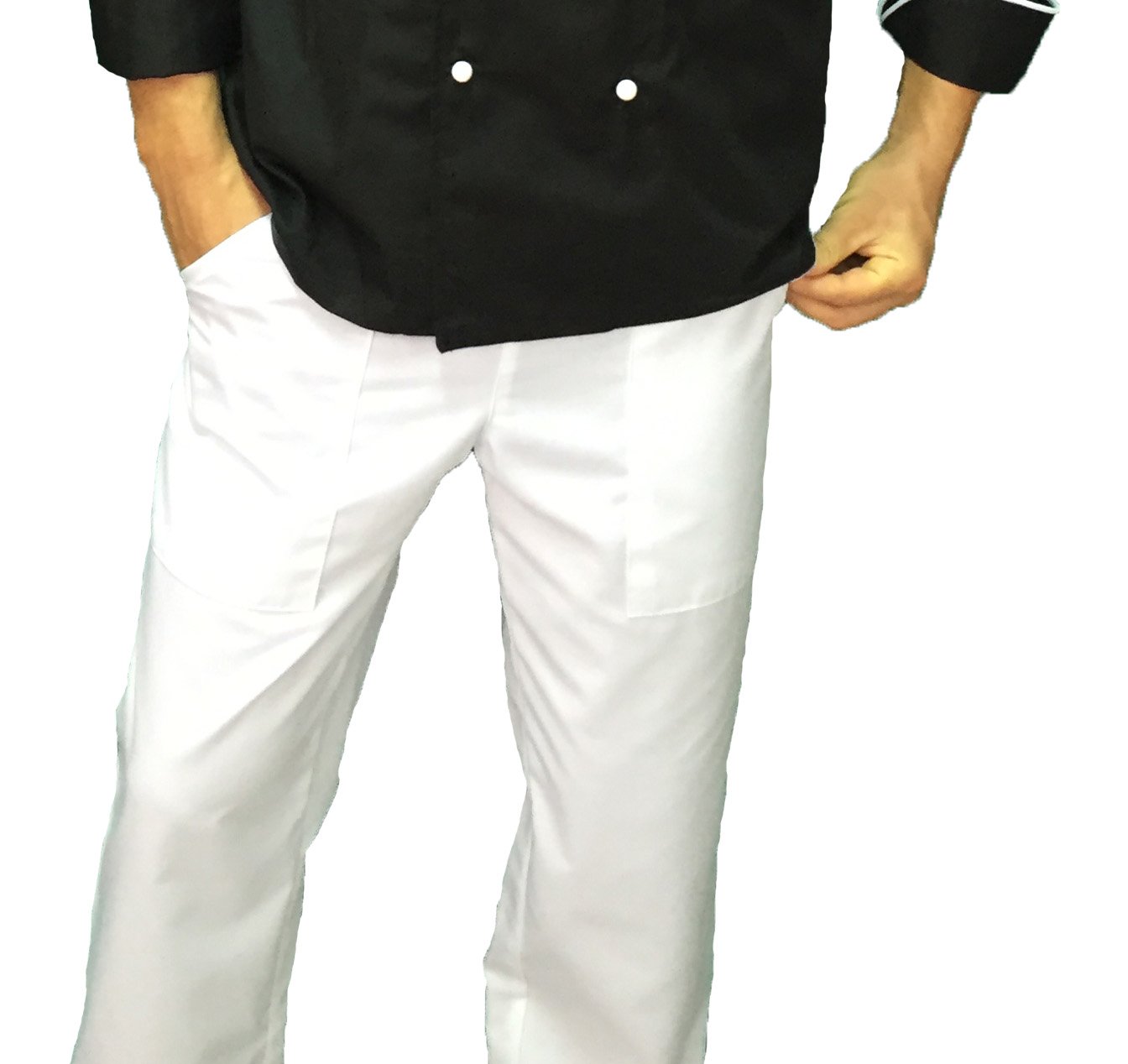 Completo da Cucina Ristorante Cappotto Pantaloni e Grembiule Vari Colori per Uomo Donna Made in Italy