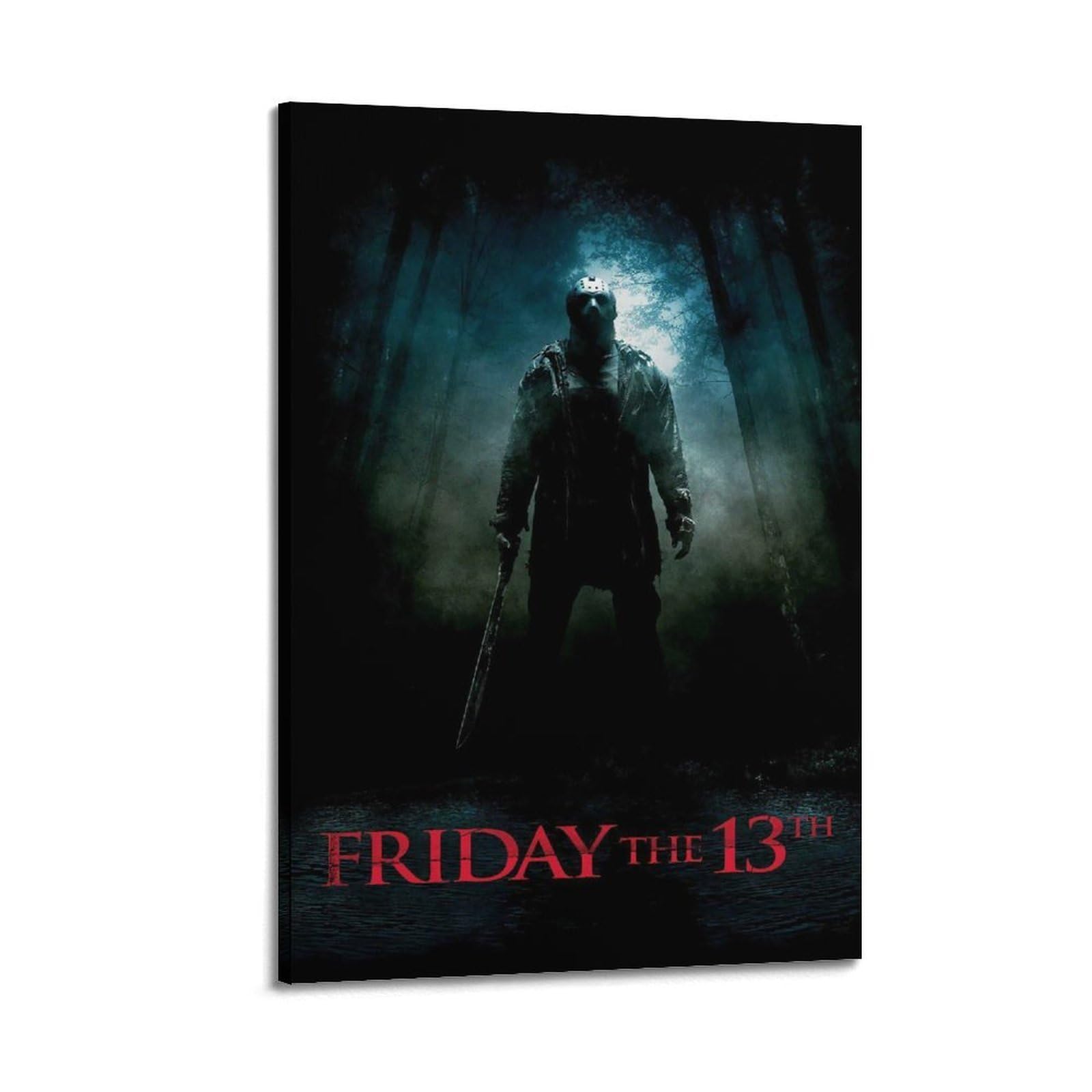 SUDANGDIANZI Friday The 13th Horror Movie Poster Canvas Poster And Wall Art Modern Family Bedroom Gym Office Decor Gift 24x36inch(60x90cm) Frame-style