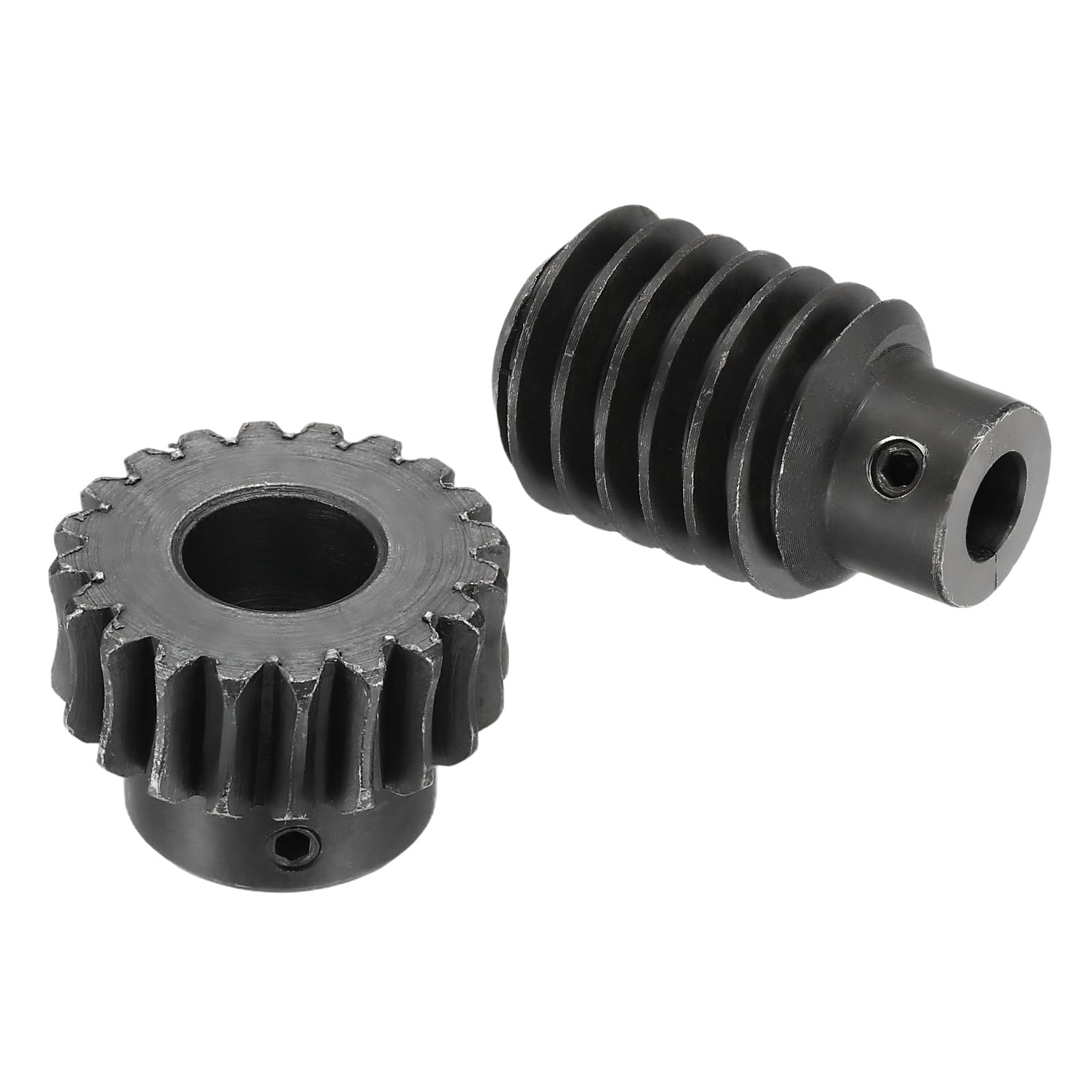 QUARKZMAN Set Ingranaggio A Vite Senza Fine In Acciaio 1045 20T Modulo 1.25 Rapporto Di Riduzione 1:20 Destra Ruota Riduttore (Ingranaggio-Foro 12mm Diametro Esterno 28mm Asta Foro 8mm)