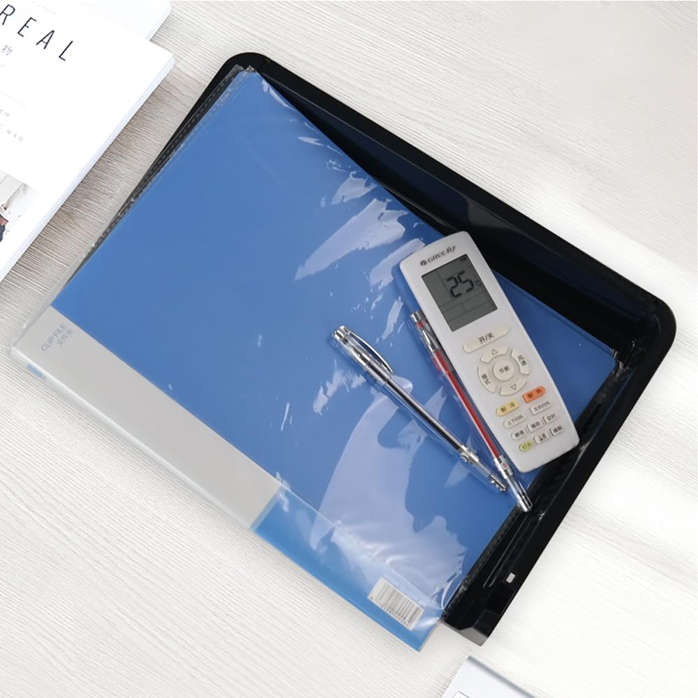 Bac à courrier empilable à 6 niveaux, plateau de rangement de documents A4, organiseur de bureau noir