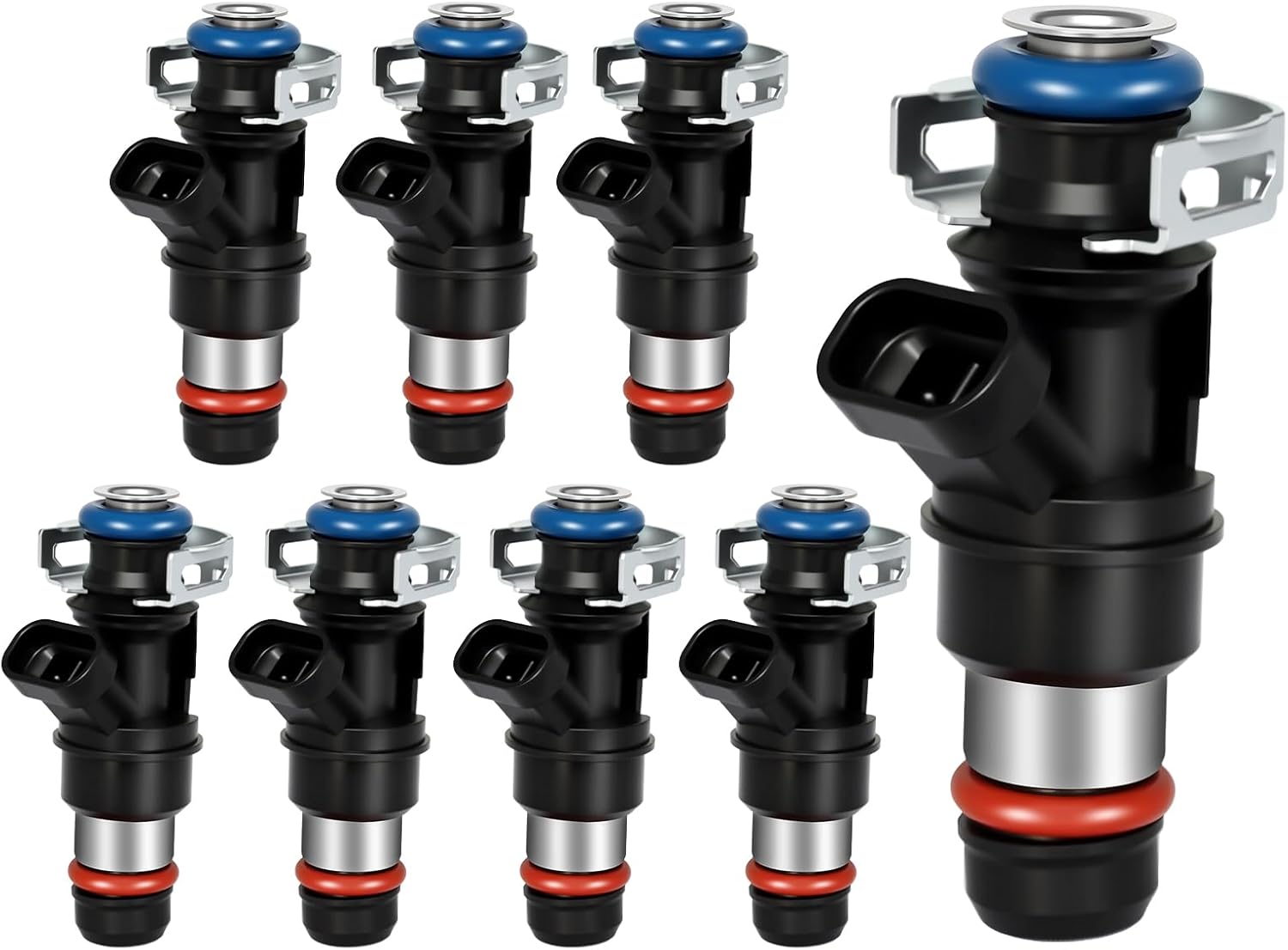8 Pcs Fuel Injector Compatible for Chevy Express Silverado, for GMC Sierra Envoy Yukon Savana 1500 2500 3500 1999-2007, for Cadillac Escalade 2002-2006, V8 4.8L 5.3L 6.0L, Replace 8171136980