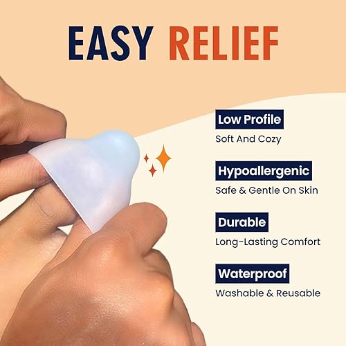 Miniatura 4 de Dr Fredericks Original Protectores de dedos de gel suave para hombres y mujeres 6 piezas gorras de dedo para aliviar el dolor de pies cojines