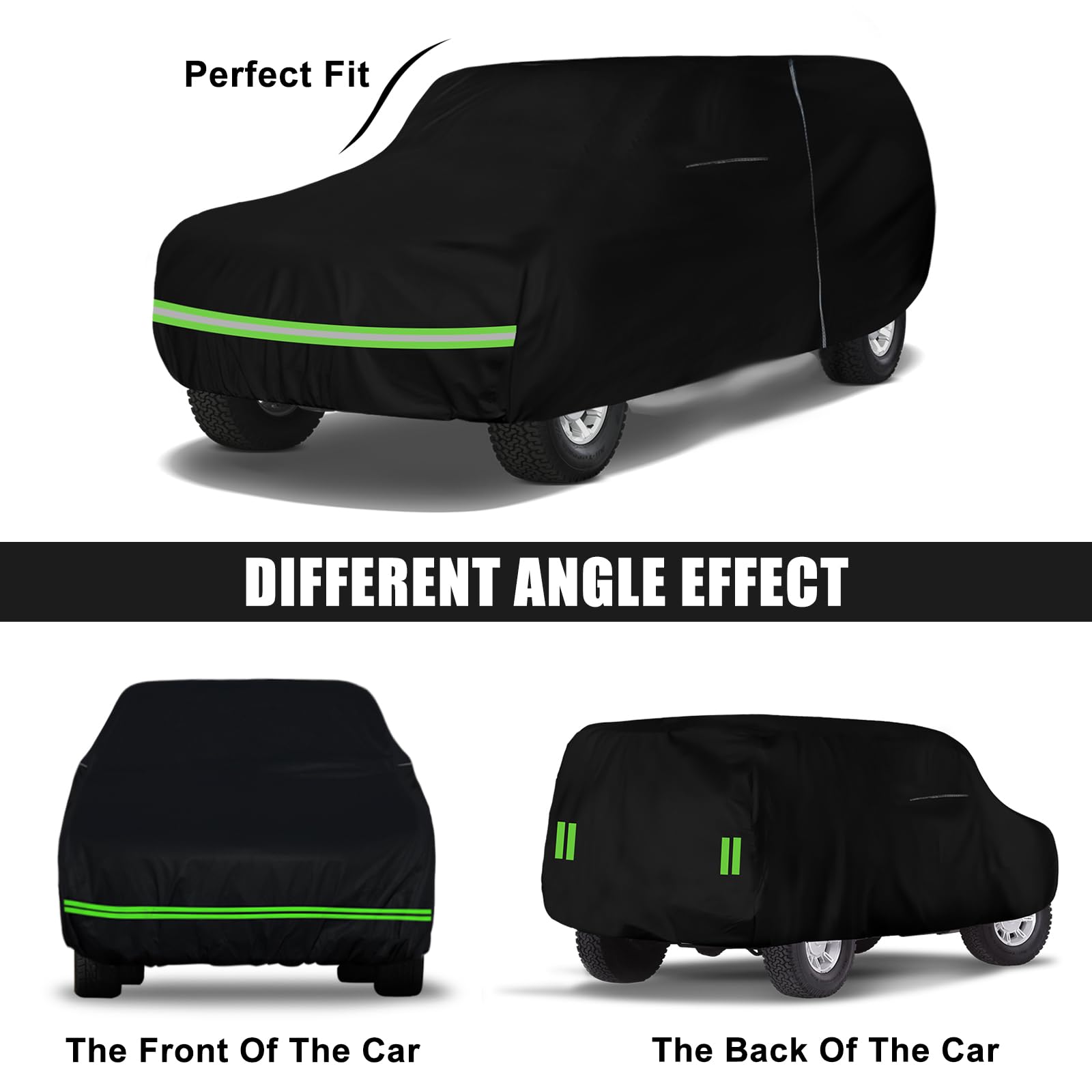 Waterproof Car Cover Replace for 1971-1980 International Harvester Scout II 210T All Weather Classic Car Covers with Zipper Door for Snow Rain Dust Protection