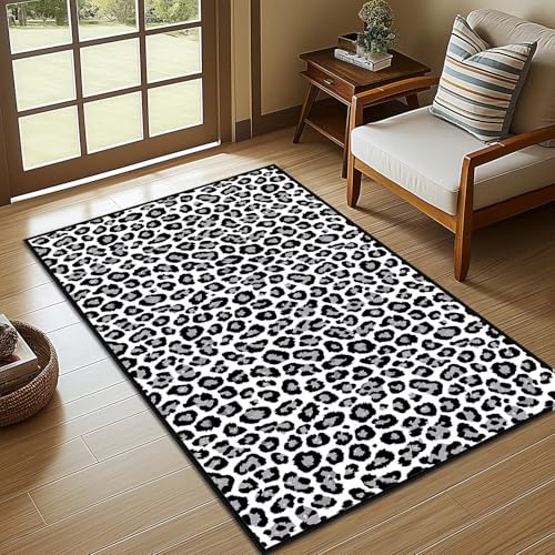 Leopard Area Rug 3x5,Cheetah Print Rugs for Bedroom,Washable Throw Carpet