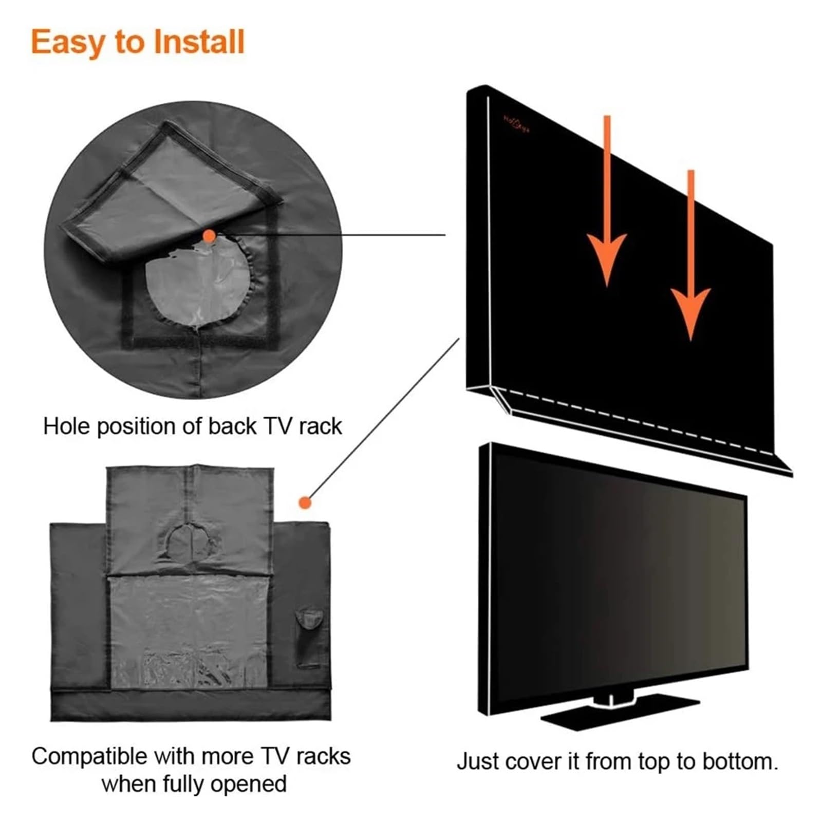 Copertine TV Coperture Copertura TV for esterni Schermo TV resistente alle intemperie e impermeabile da 22'' a 70'' pollici for custodia TV esterna Protezioni display TV mobili Proteggi-Schermo TV(55-