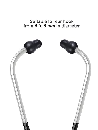 Miniatura 5 de Maitys 24 piezas de repuesto para estetoscopio, tapones para los oídos universales de silicona suave (negro)