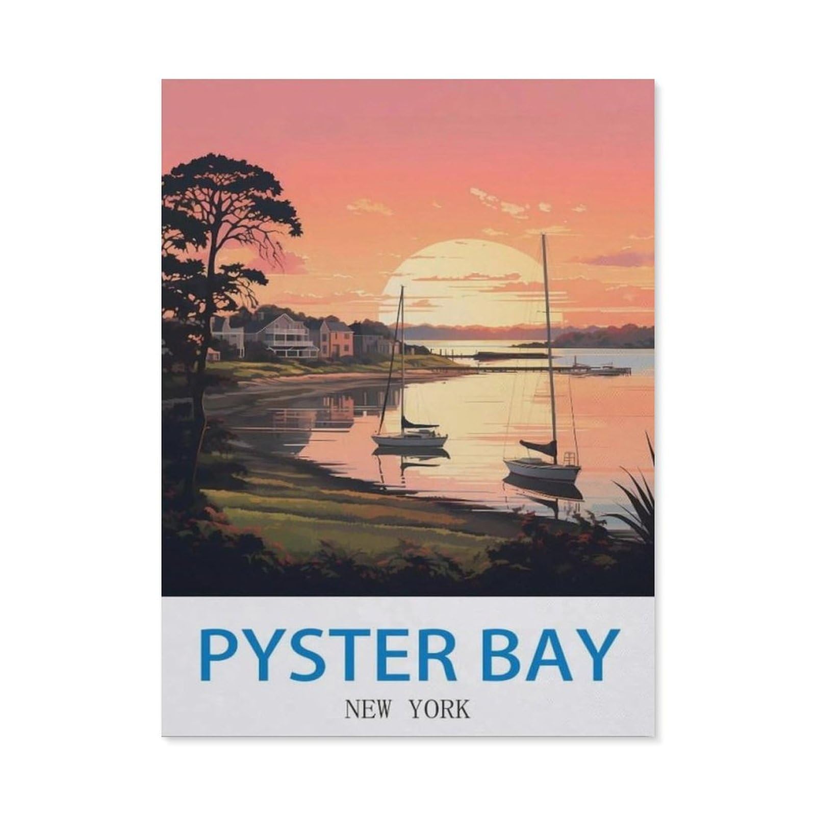 BEAYODKP 5D DIY Diamond Painting，Pyster Bay New York（40 x 50 cm）