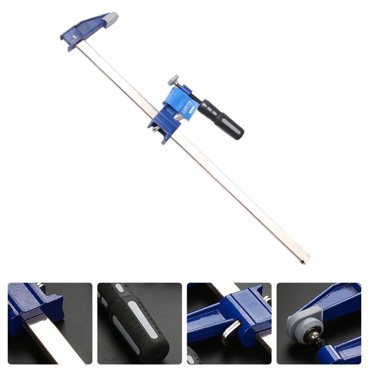 Morsetto da Falegnameria a F Blu in Plastica e Acciaio per Carpentieri | Morsetto da Falegname a F, Design Ergonomico e Stabile, Serraggio Rapido per Lavoro Preciso di Fissaggio