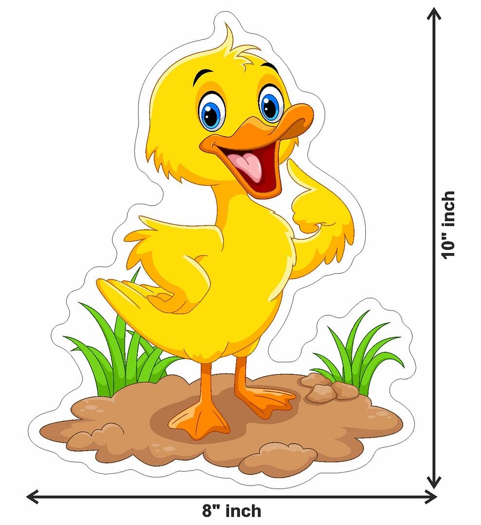 KREEPO Beautiful Yellow Duck Design Toilet Seat Stickers Decals Self-Adhesive Removable PVC Vinly Waterproof (8x10) inch,Pack of 2 1