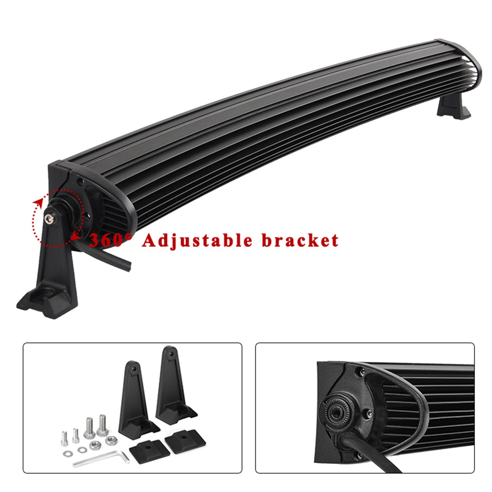 Amazon | LED ライトバー、4 列オフロードバンパー湾曲した LED ルーフ