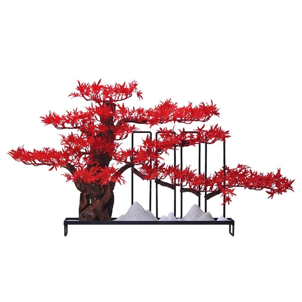 TEESONG Bonsai Tree Pot for Fake Tree Entrance Welcoming Pine Simulation Office Desktop Home Living Room Zen Hotel Sample Decorative Ornaments Greenery Decor(A)