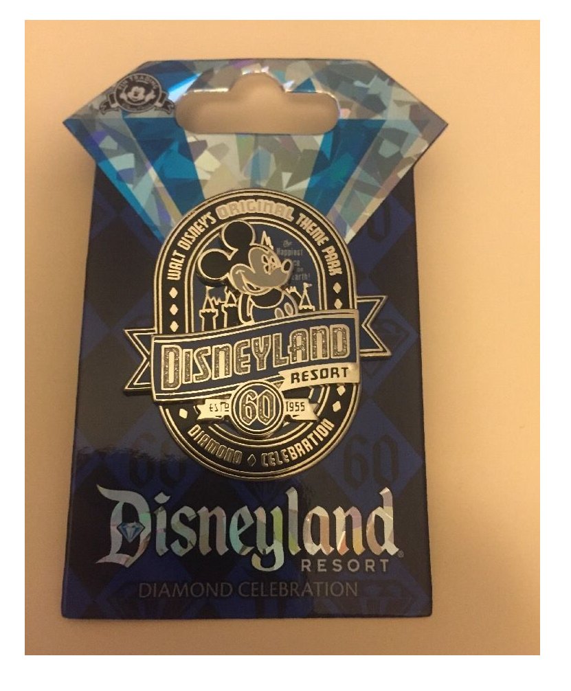 DisneyDisneyland 60th Anniversary Diamond Celebration Mickey Mouse Vintage Label Original Mouse Retro Trading Pin