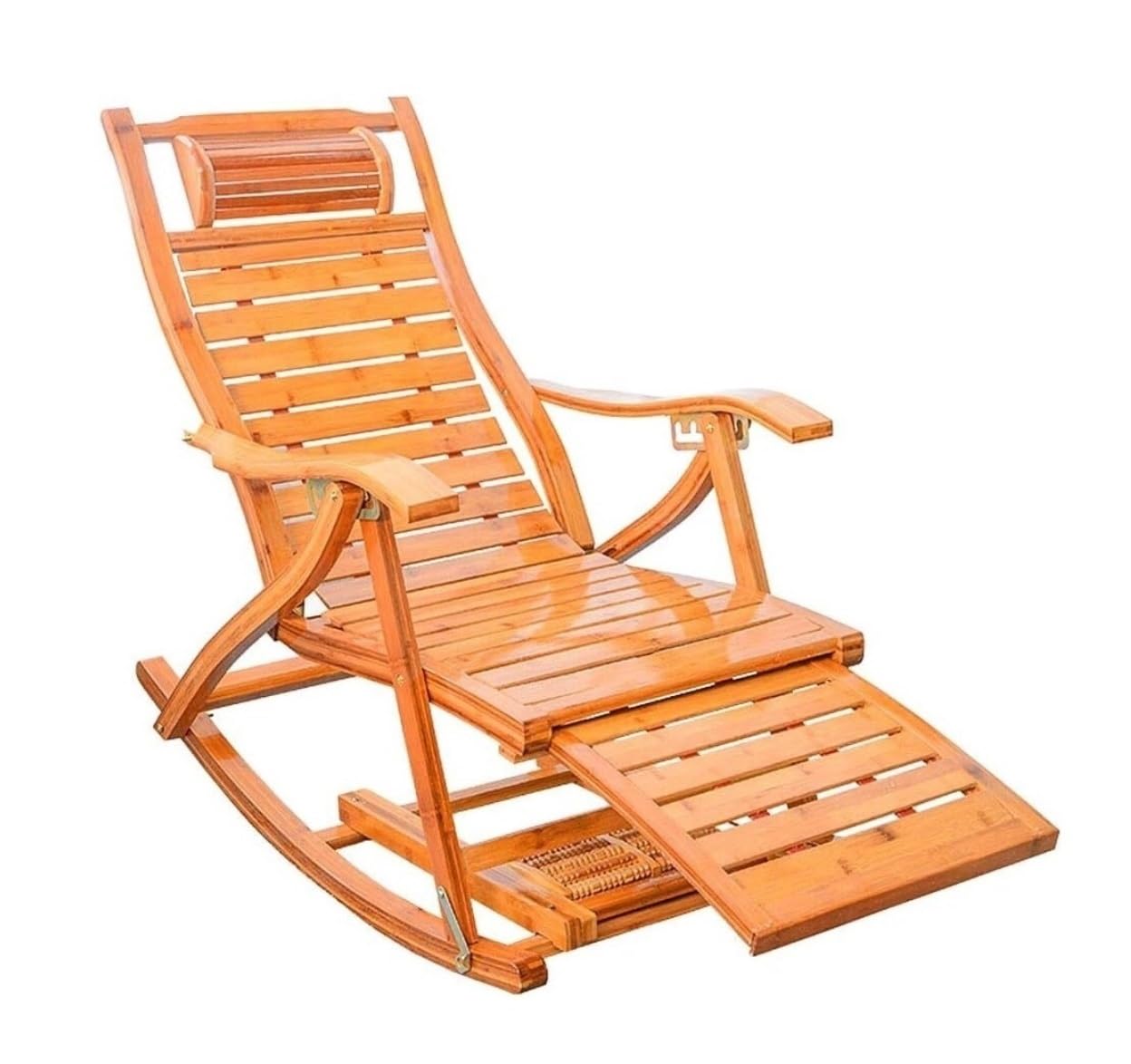 Chaise à bascule de jardin pliante en bambou pour vos après-midi patio