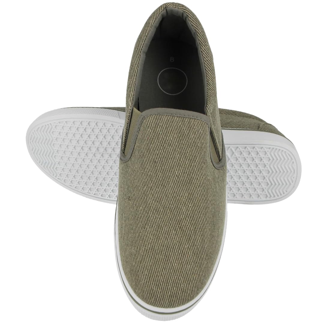 Mens Canvas Mesh Slip On Espadrilles Casual Low Top Plimsoll Trainers Size 7-12