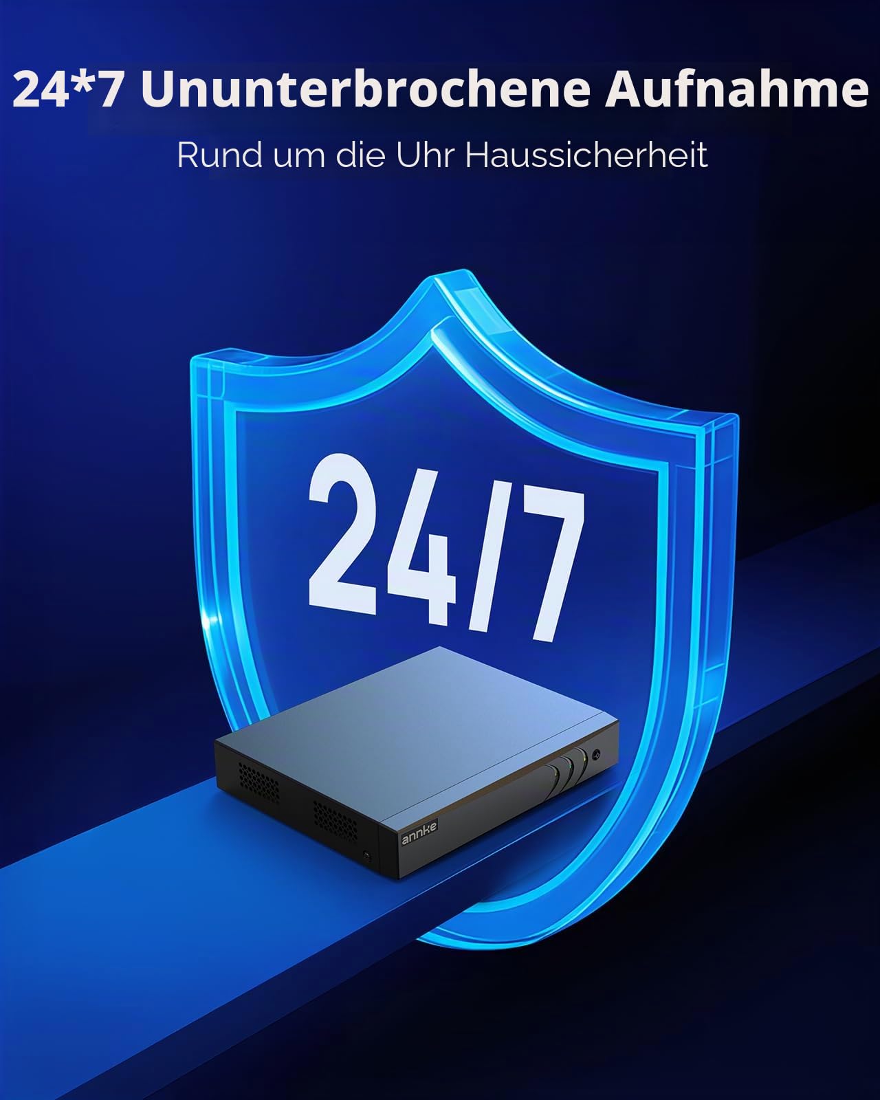 ANNKE 3K/5MP Lite AI 8 Kanal DVR mit 2TB HDD für 24/7 Aufzeichnung, 4X 3K Kabelgebundene Kameras mit Zwei-Wege-Audio und Farb-Nachtsicht, Sicherheitssystem, E-Mail-Benachrichtigung mit Bildern