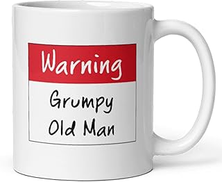 Confidently Quirky - Funny Grumpy Old Man White Mug, Funny Dad Birthday Mug, Grumpy Dad Joke, Grump Grandad Joke, Grumpy Husband, From Daughter to Dad