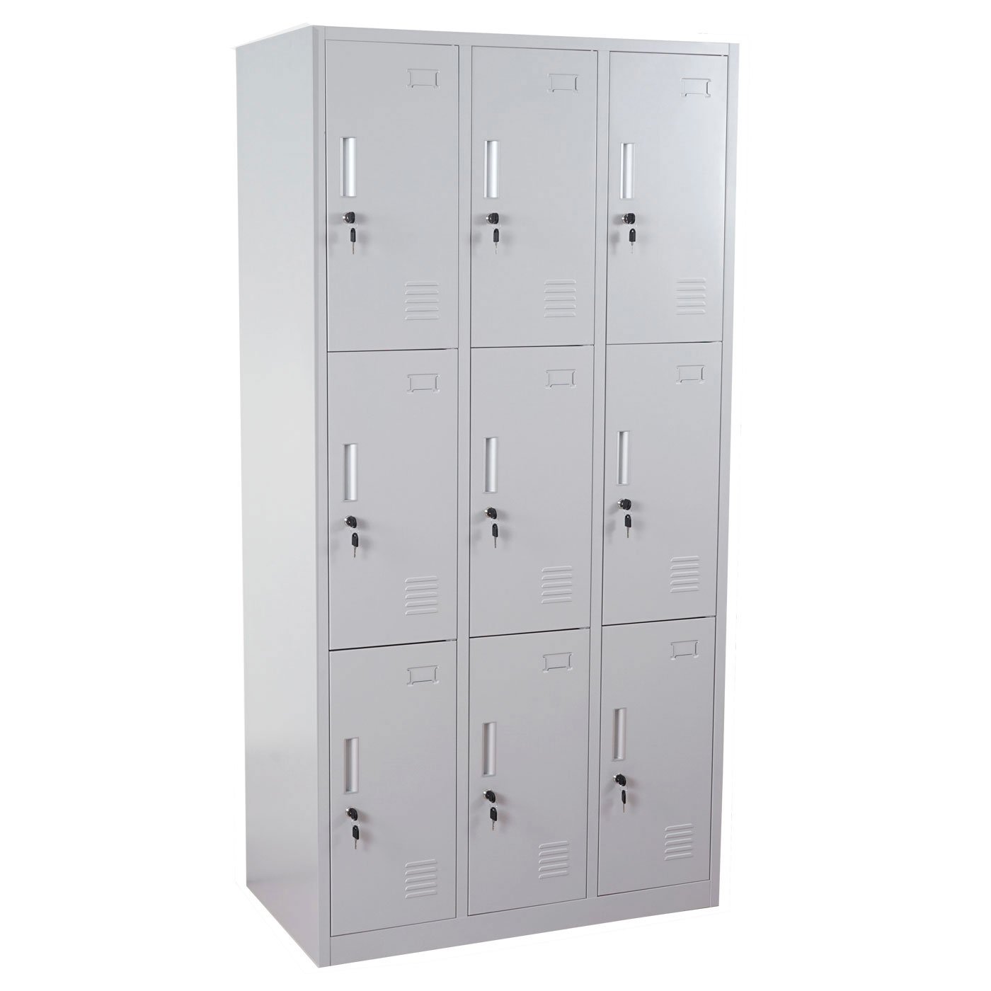 Schließfach Boston T829, Schließfachschrank Wertfachschrank Spind, Metall 9 Fächer - grau