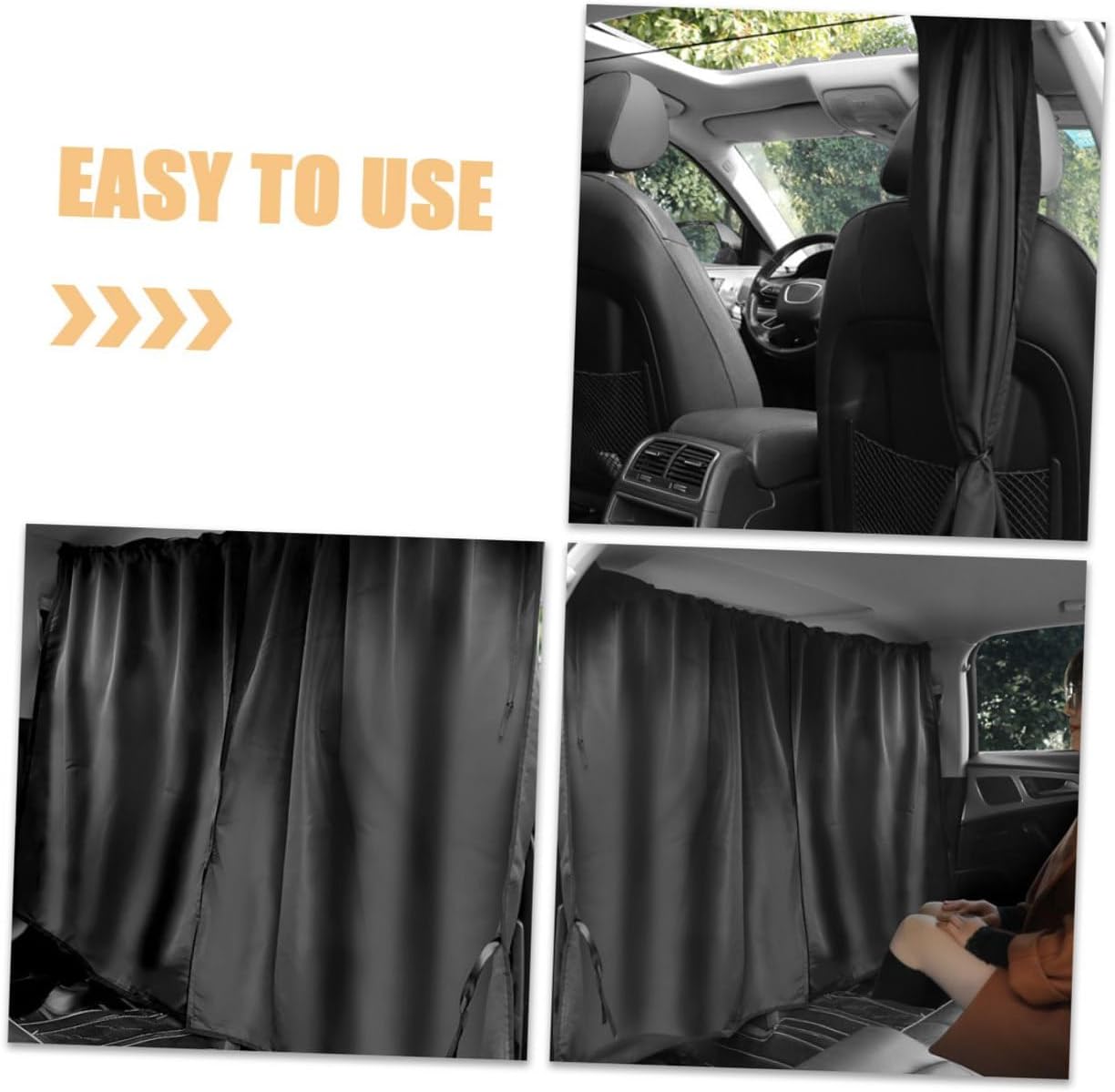 Car Privacy Curtain Fit Sunshade Fabric Car Shade Curtain for Front and Rear Windows Portable Lightweight Privacy Protection Partition Suvs Trucks