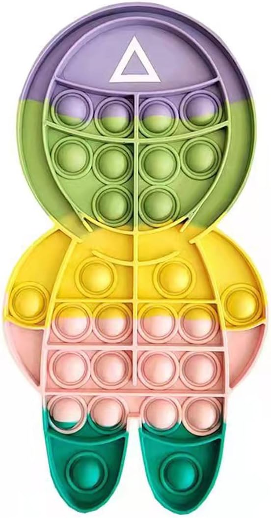 Push Pop Fidget Toy, Squid Bubble Game to Relieve Stress Fidget Poppers, Popular Music for ADHD and Early Education Infants, Fidget Gifts for Girls and Boys(Triangle)