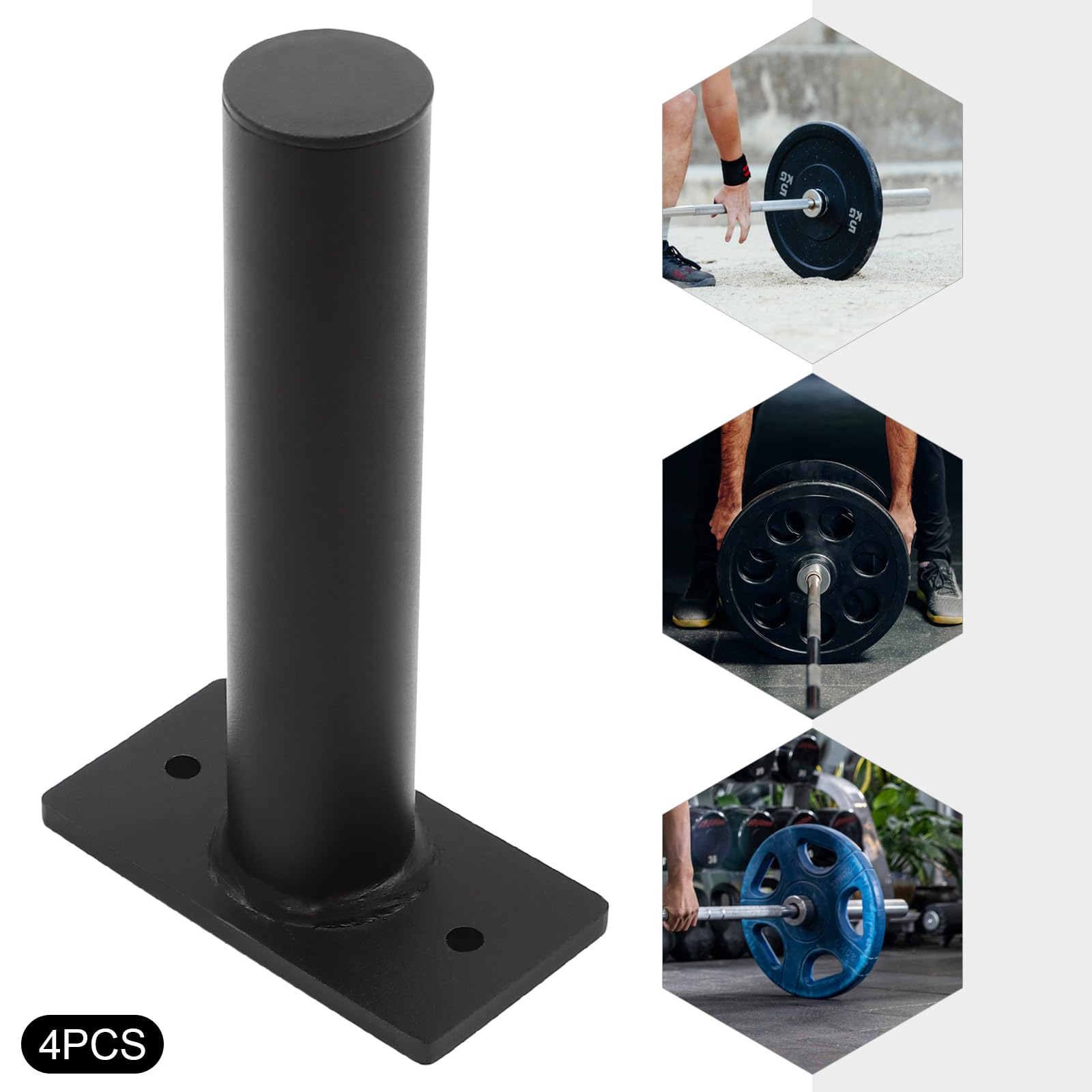 Hantelscheibenständer, Wandmontierter Hantelscheibenhalter zur Aufbewahrung von Hantelscheiben, 4* Halter für Hantelscheiben, für den Einsatz zu Hause, im Fitnessstudio usw