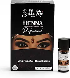 Henna para Sobrancelhas Bella Mi – Definição, Preenchimento e Durabilidade Profissional (Castanho Médio)