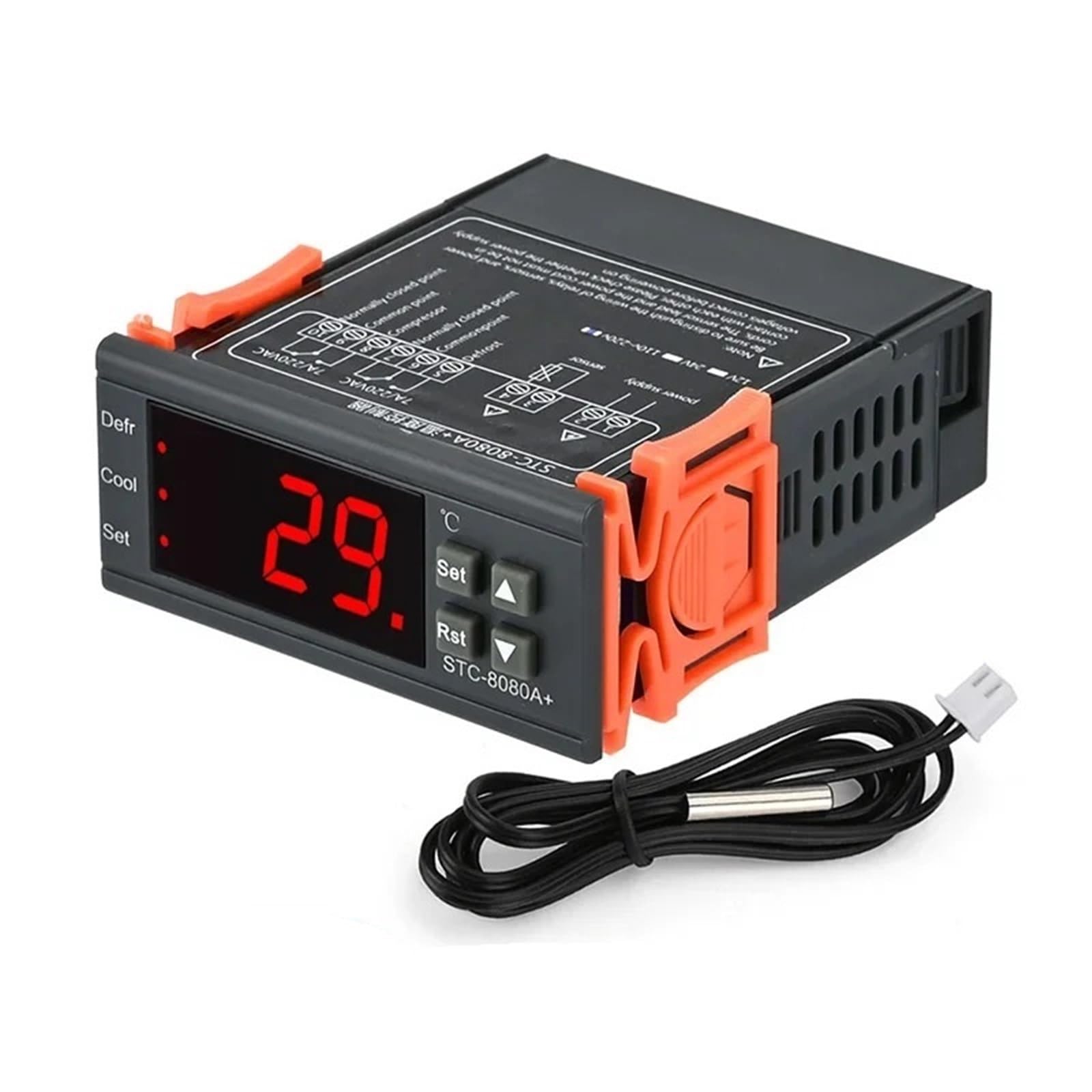 STC-8080A+ LED Digital Thermostat Temperature Controller Thermoregulator Relay Heating Cooling for Incubator AC 110-220V NTC(DC12V)