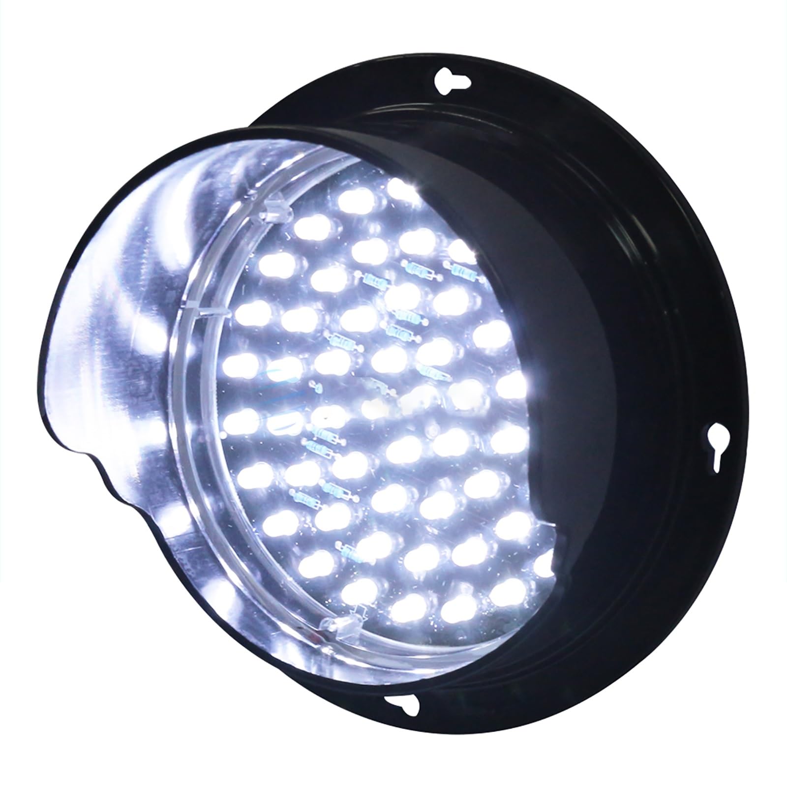 Lumo del Traffico Bianco, Lampada di Segnale Industriale con Visiera Solare, DC 12V, alloggiamento PC, IP67 Impermeabile, DC 12V, per parcheggi, aeroporti, luoghi Commerciali (125 mm/5in)