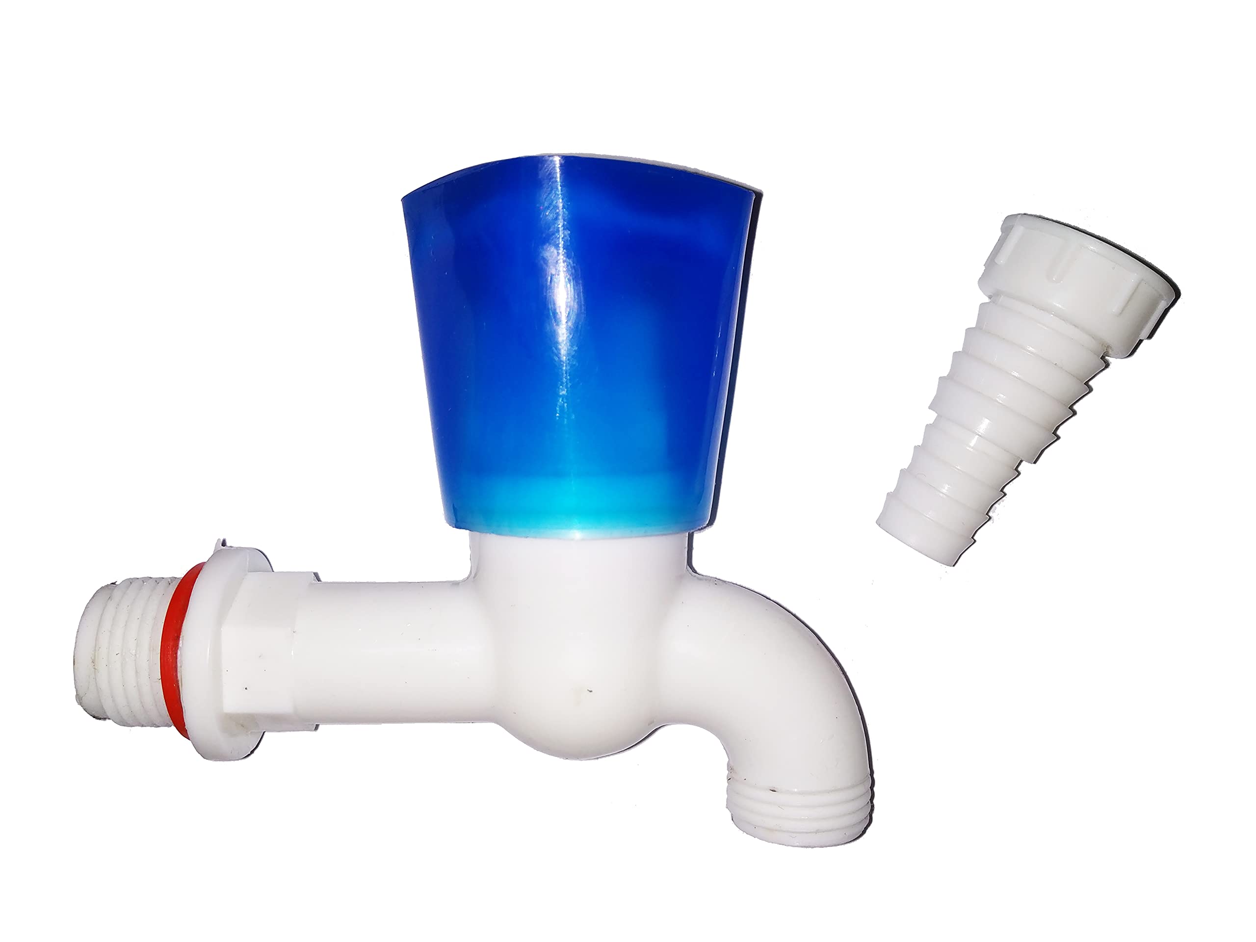 PVC Plastic Bibcock/Water Tap for Kitchen, Bathroom Wash Basins with Pipe Connector (1/2", 15 mm) Bib Tap Faucet (Wall Mount Installation Type) (B098QG8Z62) Amazon Price History, Amazon Price Tracker