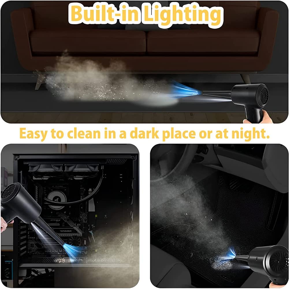 Spolverino ad aria compressa Spolverino ad aria elettrica riutilizzabile Air Duster e aspirapolvere 2 in 1, 3 velocità 51000 /min soffiatore d'aria fili