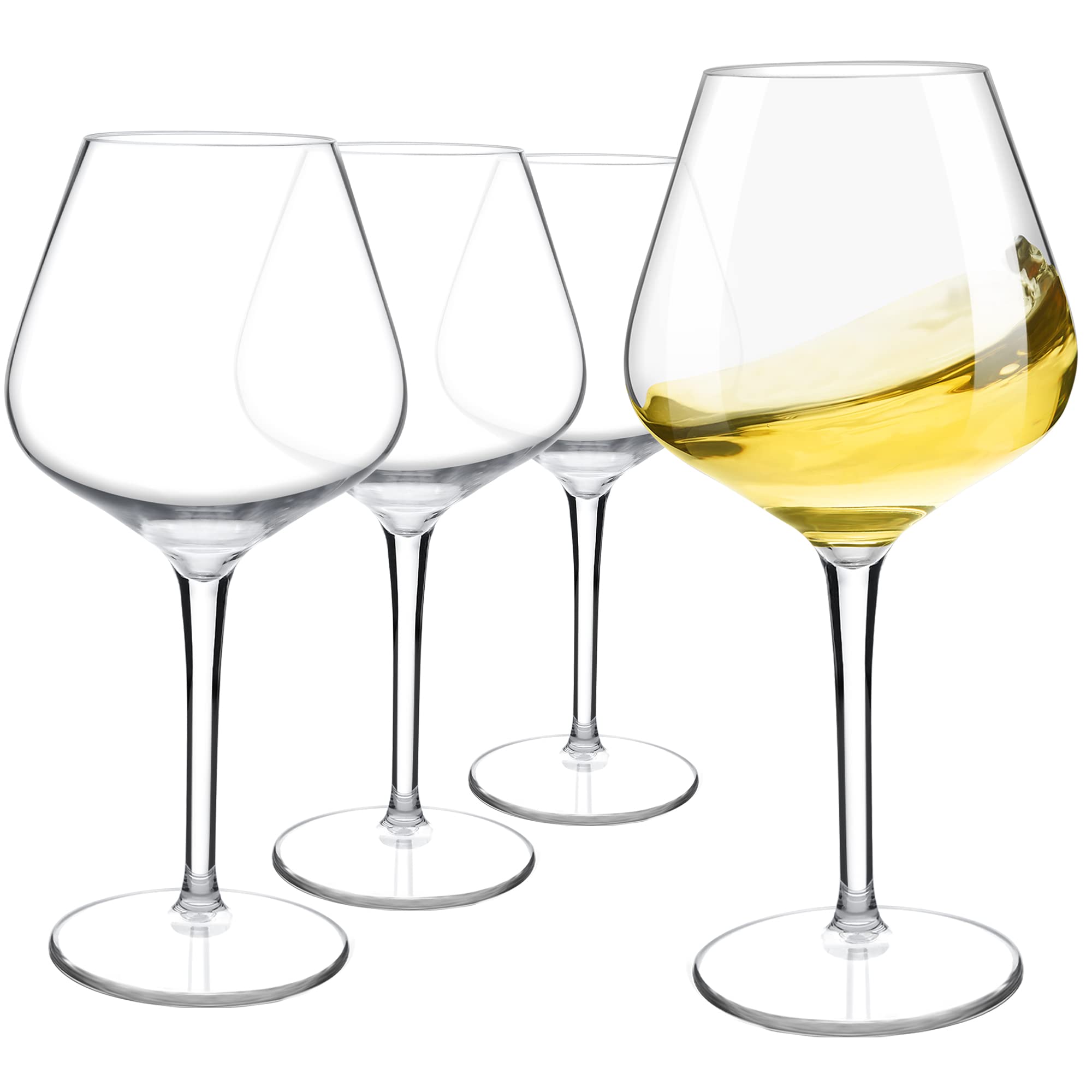 Incassable Verres à Vin Rouge Blanc en Tritan-Plastique Cadeaux de Mariage, Lavable au Lave-vaisselle, 530 ML, Lot de 4
