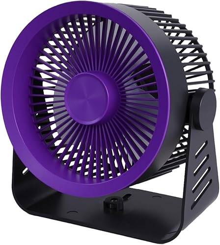 Inmorven Ventilador de escritorio portátil, ventilador personal de 7 pulgadas con 5 velocidades, inclinación de 360, batería recargable USB para el