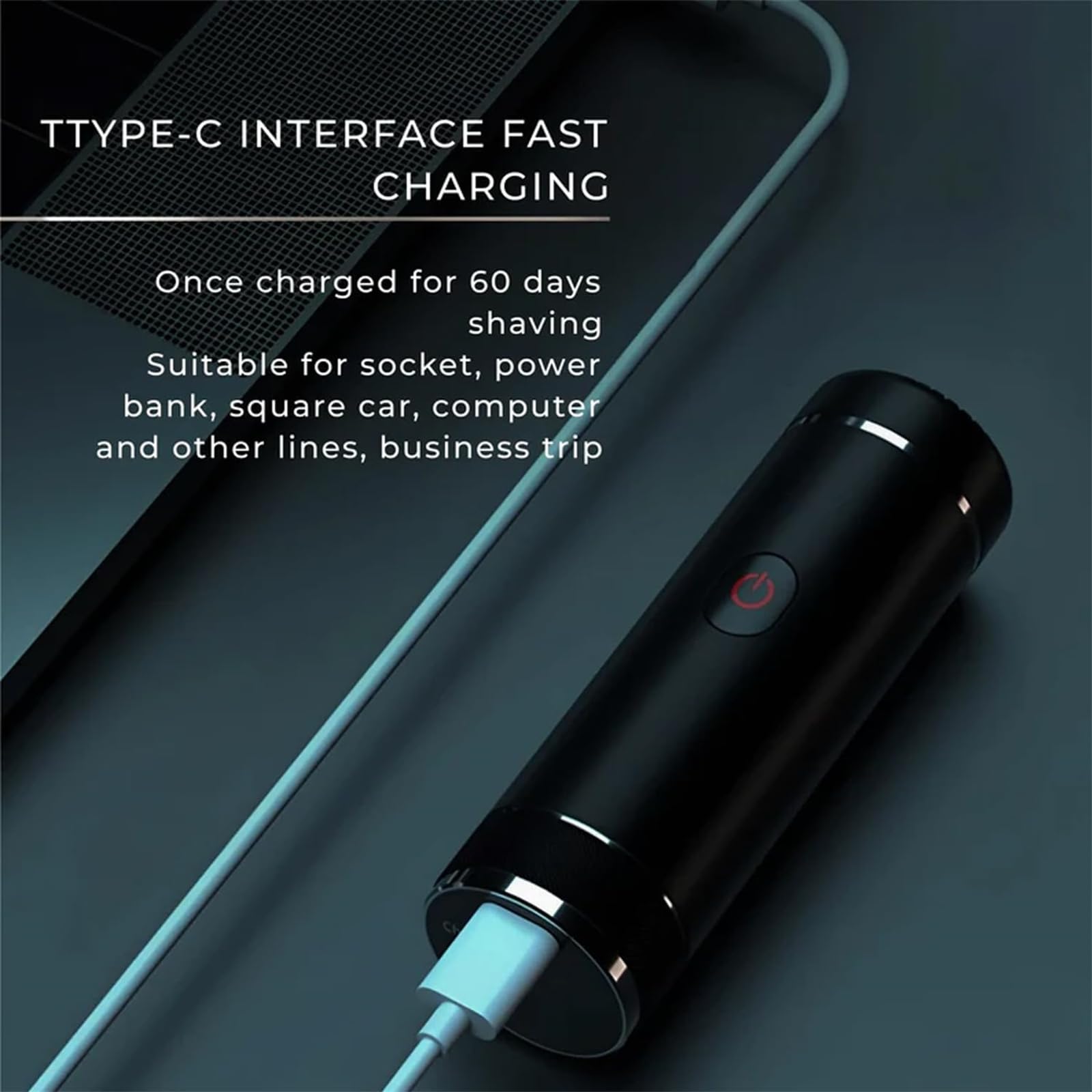 Aweshave Ball Trimmer, Aweshave 2.0 Premium Body Trimmer, Rasoio elettrico impermeabile per uomo con lama in ceramica sostituibile (Black+1 Head)