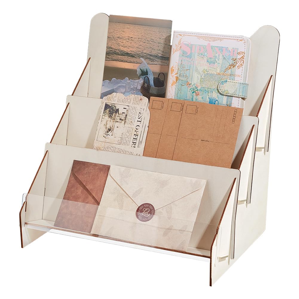 PH PandaHall Espositore per Biglietti D'Auguri e Adesivi Multiuso in Legno Portatile per Venditori e Bancone per Vendita Al Dettaglio