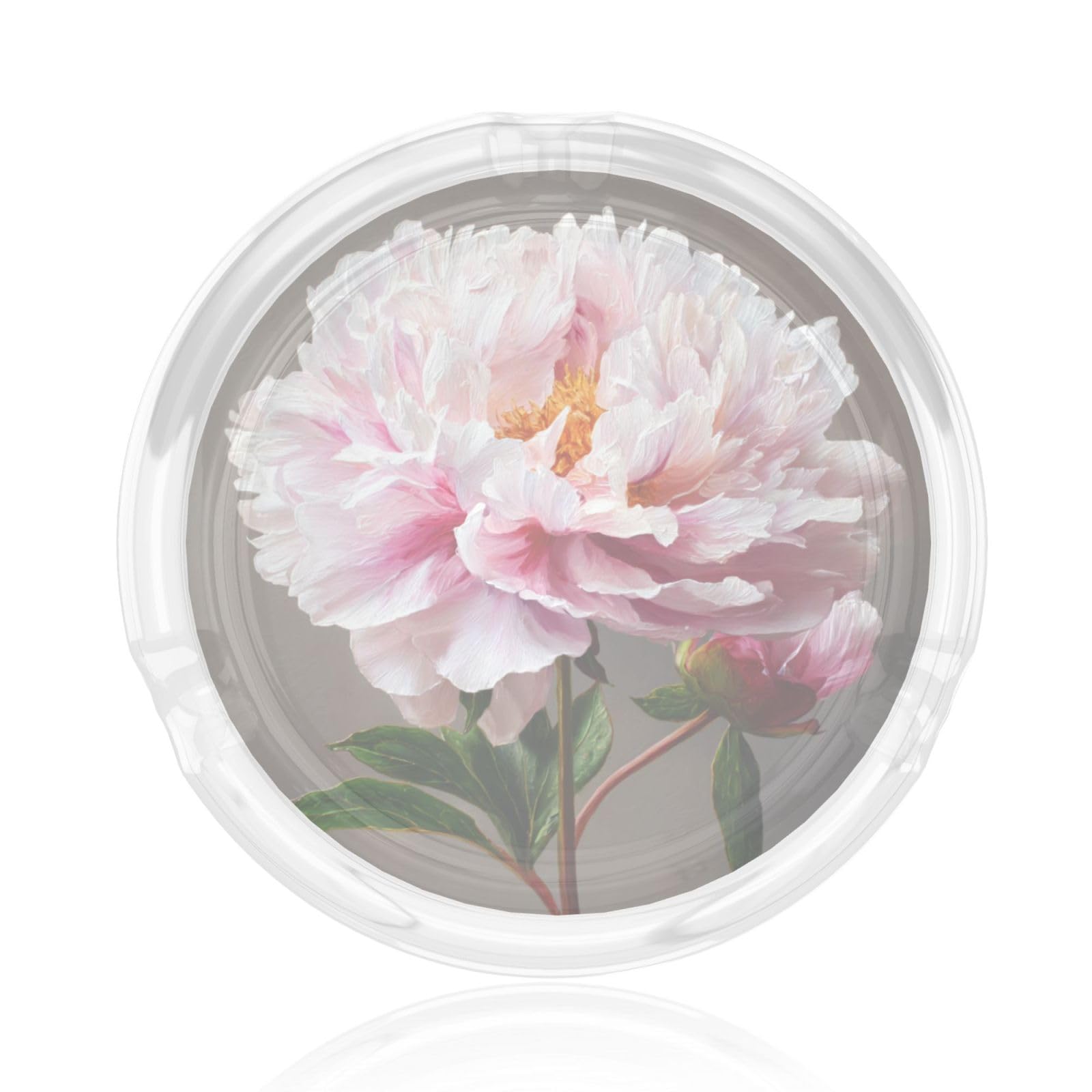 Peony Painting Pink Flower Glass Ashtray For Cigarettes Ash Trays Case For Home Office Decor