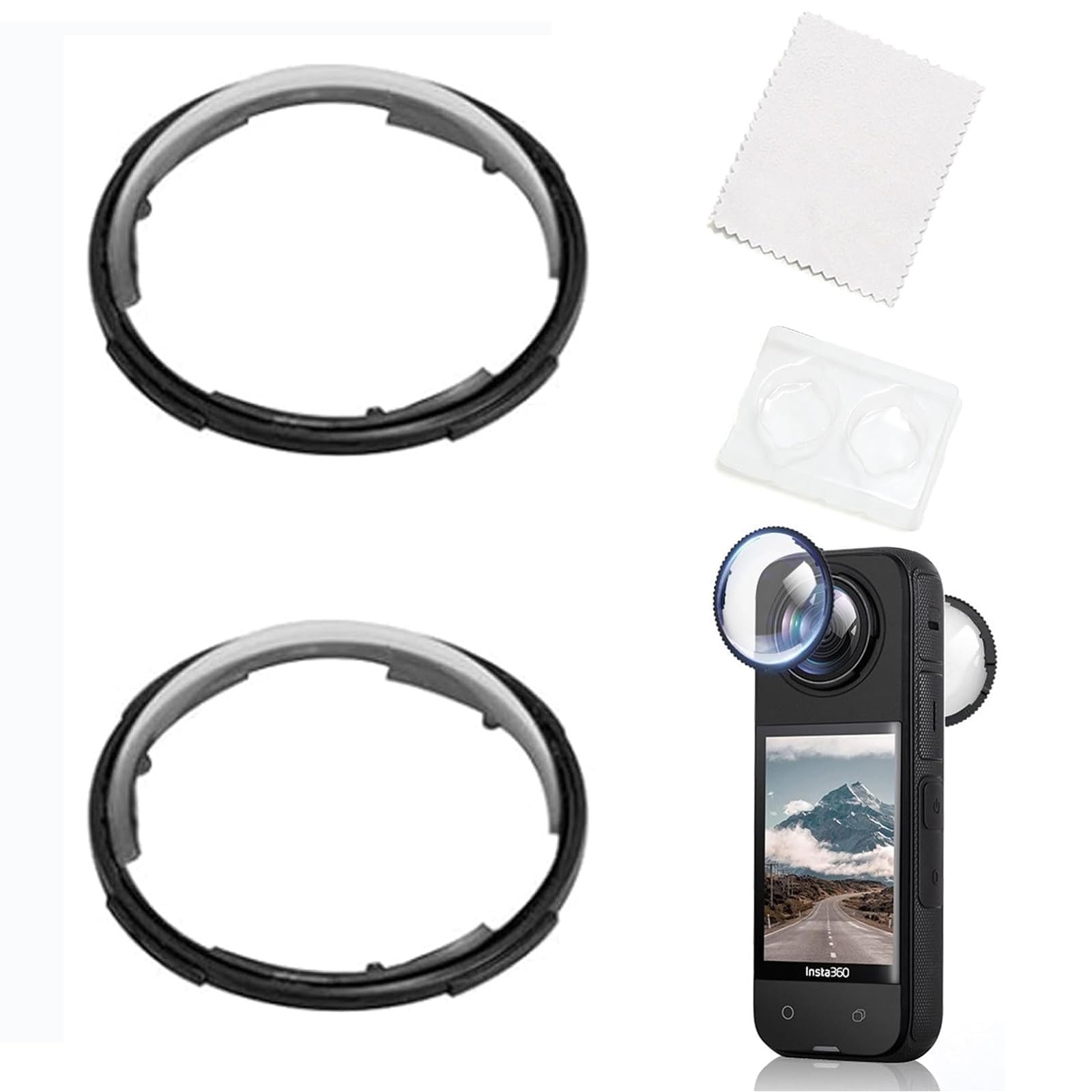 2 protezioni premium per lenti Insta360 x 4 accessori, per protezione obiettivo Insta 360 x4, accessori di protezione per obiettivo girevoli, filtro UV, antigraffio, protezione standard (Not for X4