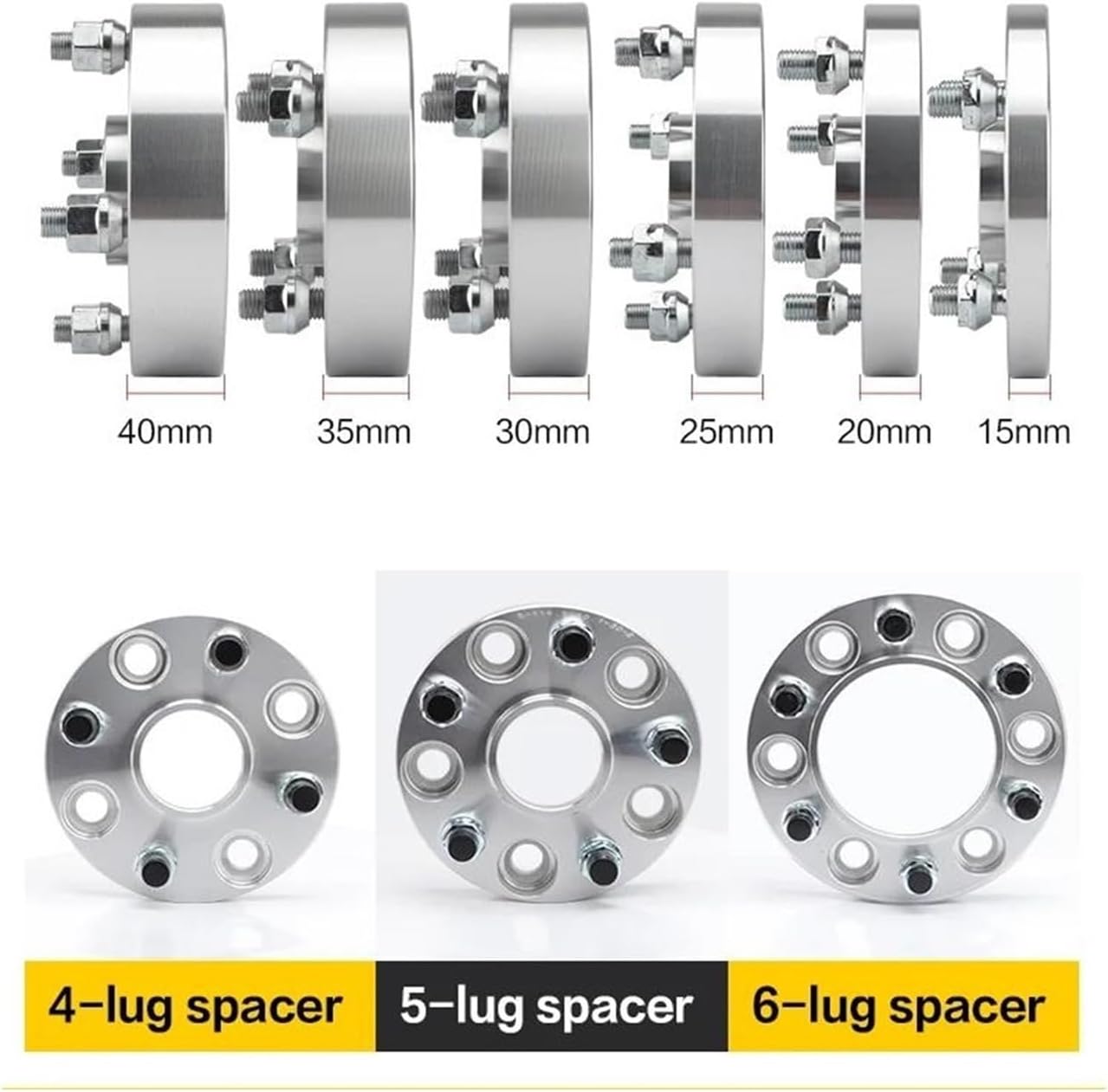 ホイールスペーサー Set of 4-6 Lug 1 inch ホイールスペーサー Thick 25mm Lug Centric 6x5.5 - Compatible with キャデラック, シボレー, GMC - 1993-2017 -