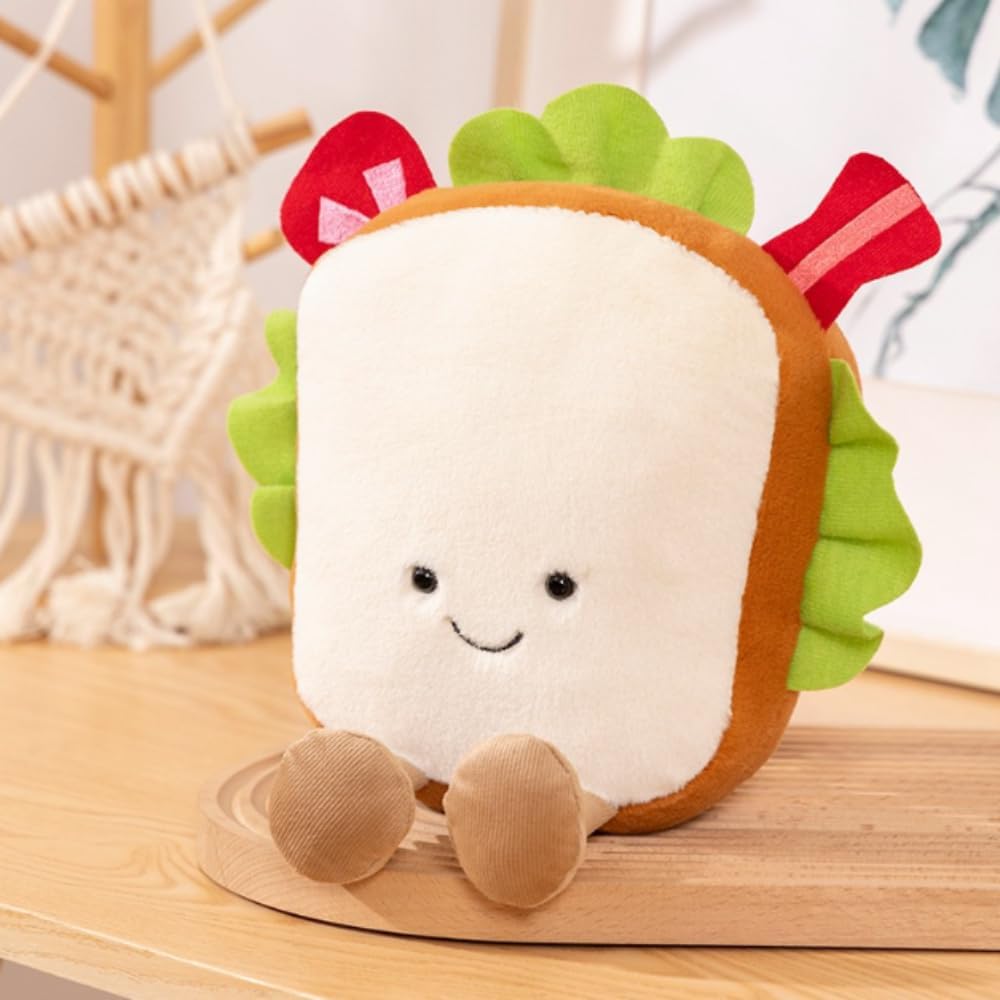 OPHRBU Toast, Fries, Pizza, Taco, and Other Food Plush Toys