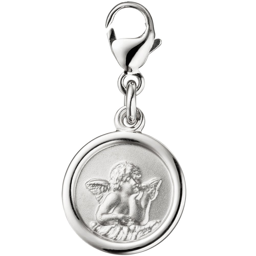 Einhänger Engel Schutzengel Charm Anhänger für Bettelarmband 925 Silber matt