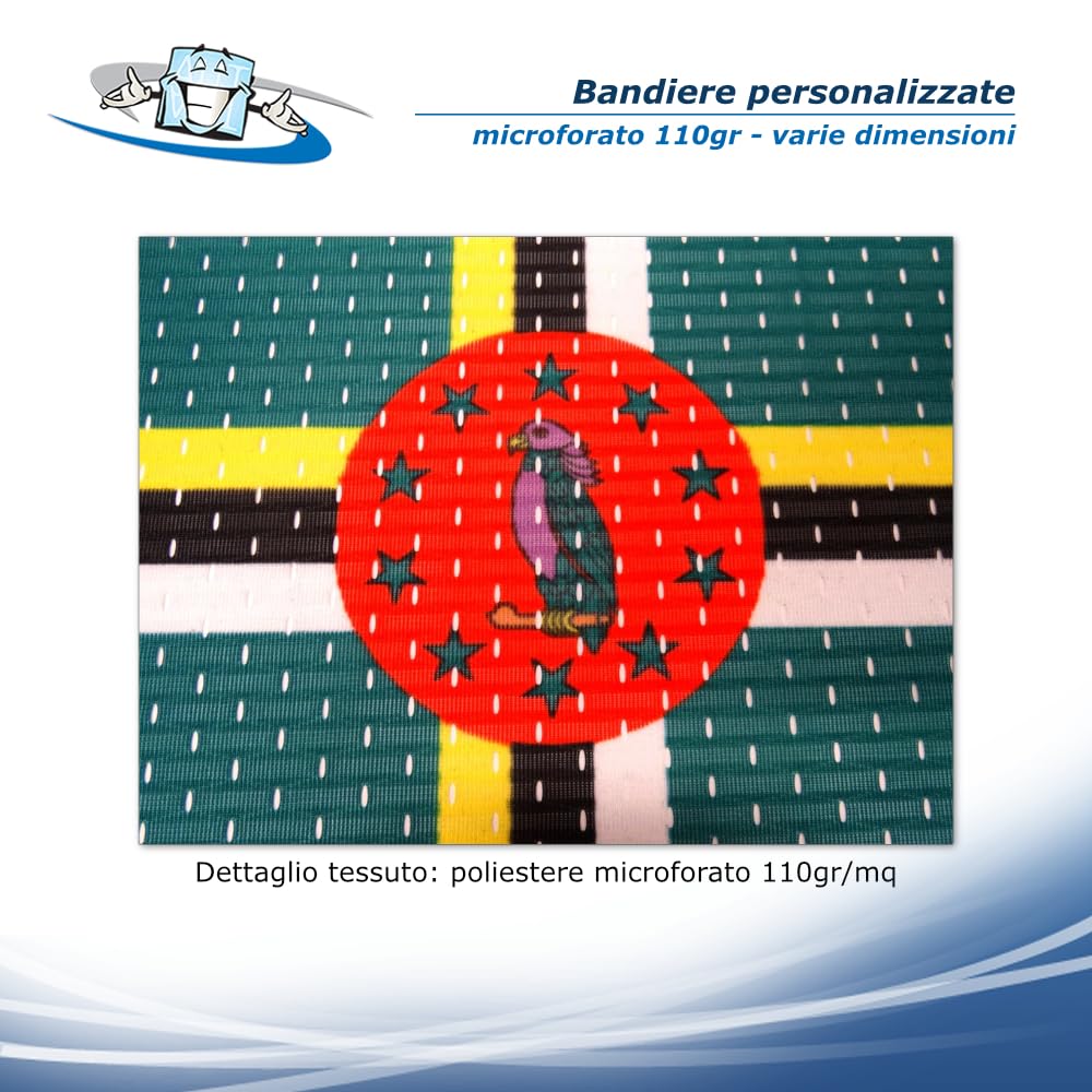 Bandiere rettangolari personalizzate in tessuto nautico pesante155 g/mq o microforato110g/mq orizzontali o verticali in diverse dimensioni - ordine minimo pezzi in base alla dimensione