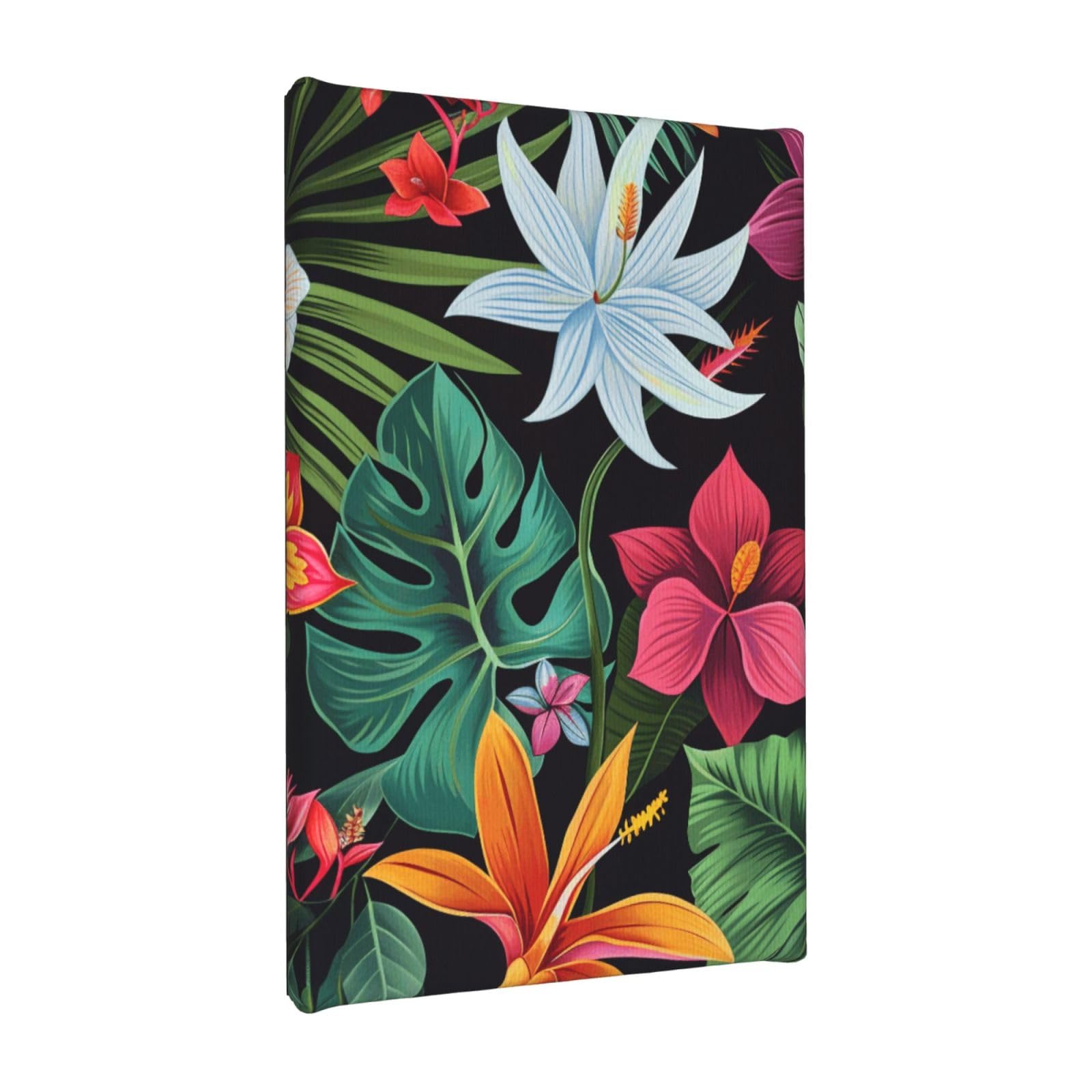 YKLJG Tropical Flowers Printed Wall Art Canvas Painting 20x30 CM Wooden Framed Picture Painting Artwork Prints for Bedroom Kitchen Home Office Decor