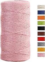 JeogYong Cuerda de yute de 2 mmx100 m, cuerda de yute de color natural, cuerda de 3 capas, cuerda de yute gruesa para decoración de floristería, agrupación, regalos para envolver (rosa)