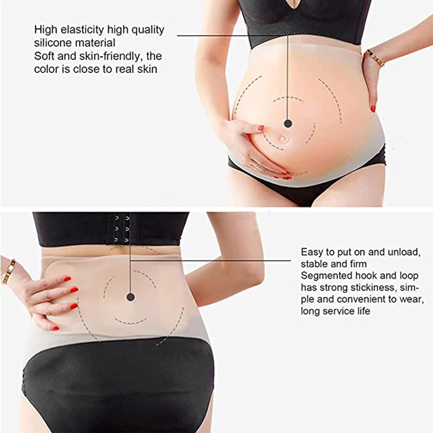 LAOKOU Gravidanza Cintura Di Pancia 2-10 Mesi Silicone Artificiale Grande Pancia - Foto 5