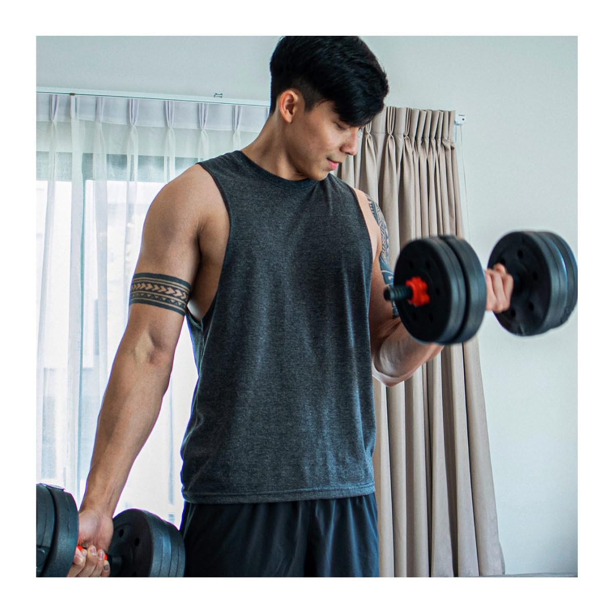 ATHLER Lion | Verstellbares Hantelset Kurzhantel Langhantel Kettlebell | 2-in-1 Hanteln 20–65 kg | Home Gym Fitness Krafttraining Set | Aerobic Gewichtstraining | 1 Set