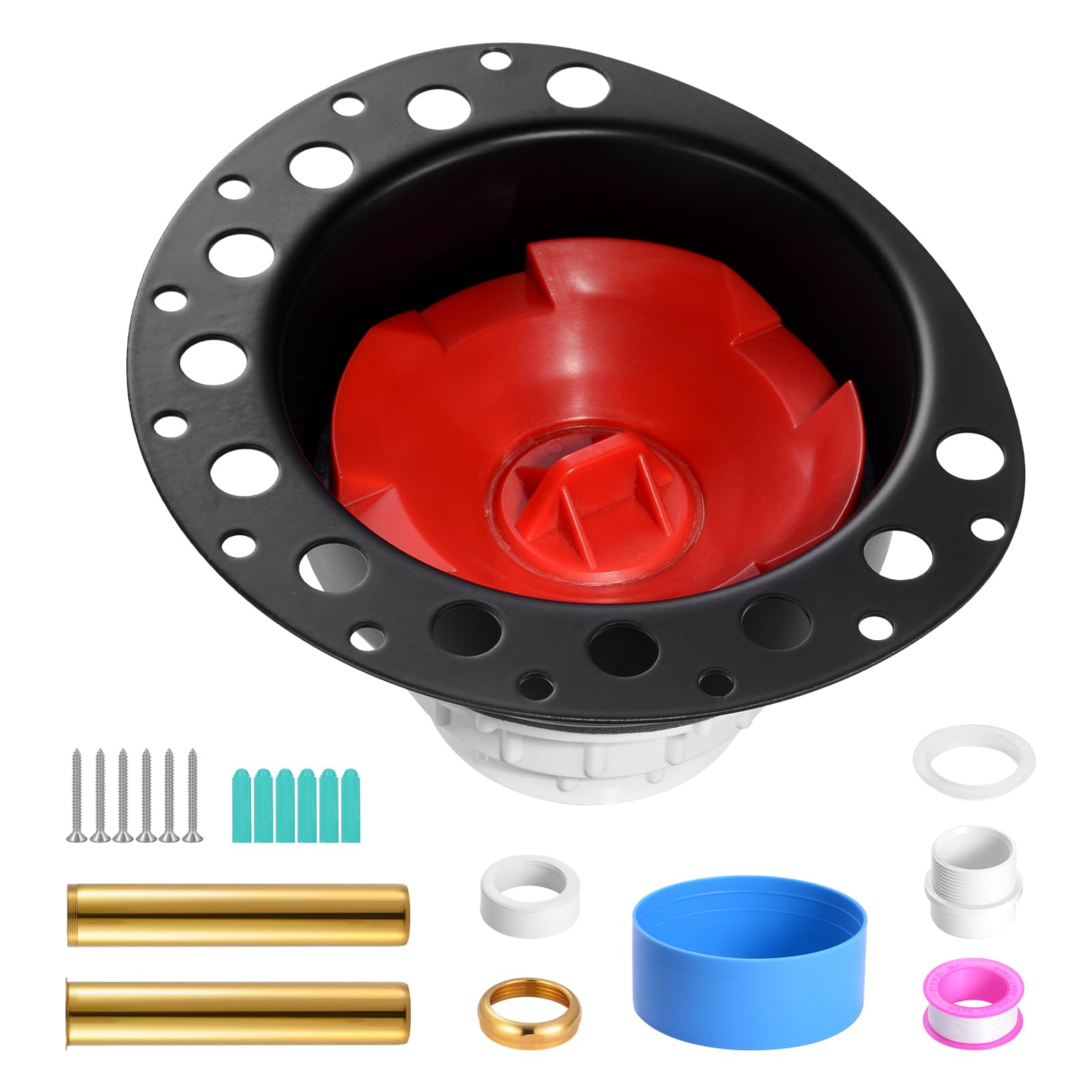 VEVOR Kit de Desagüe para Bañera Independiente PVC, 2 Tubos de Cola de Latón, con Adaptador PVC de Cola, Compatible con Bañeras Independientes, Montadas en el Suelo y Las de Isla, 178 x 158 x 102 mm