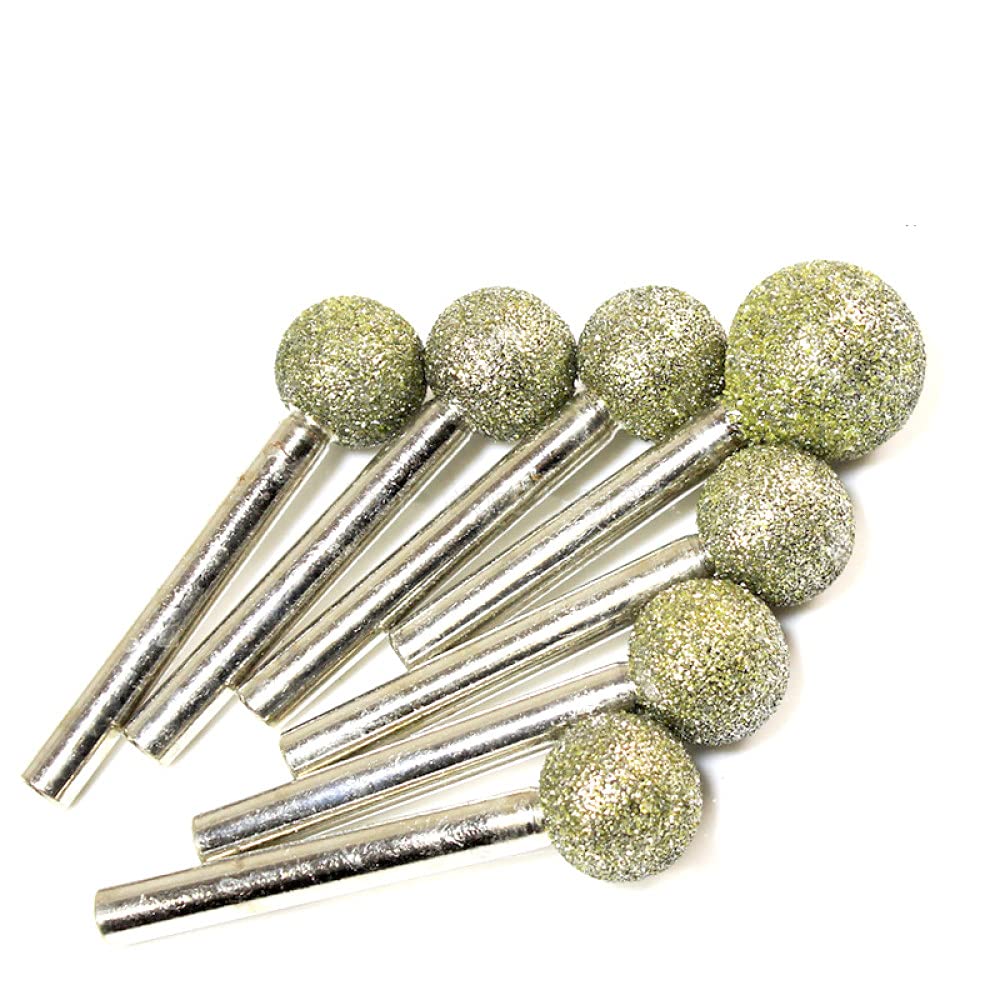 Diamant schleifende Bohrungen 1 Stück 46er Körnung 6mm Schaft Sphärische Polierschleifkopf Schleifstifte Bit Rotationsschleiffräser Schnitzkugeldurchmesser Beschichtet(6x16mm)