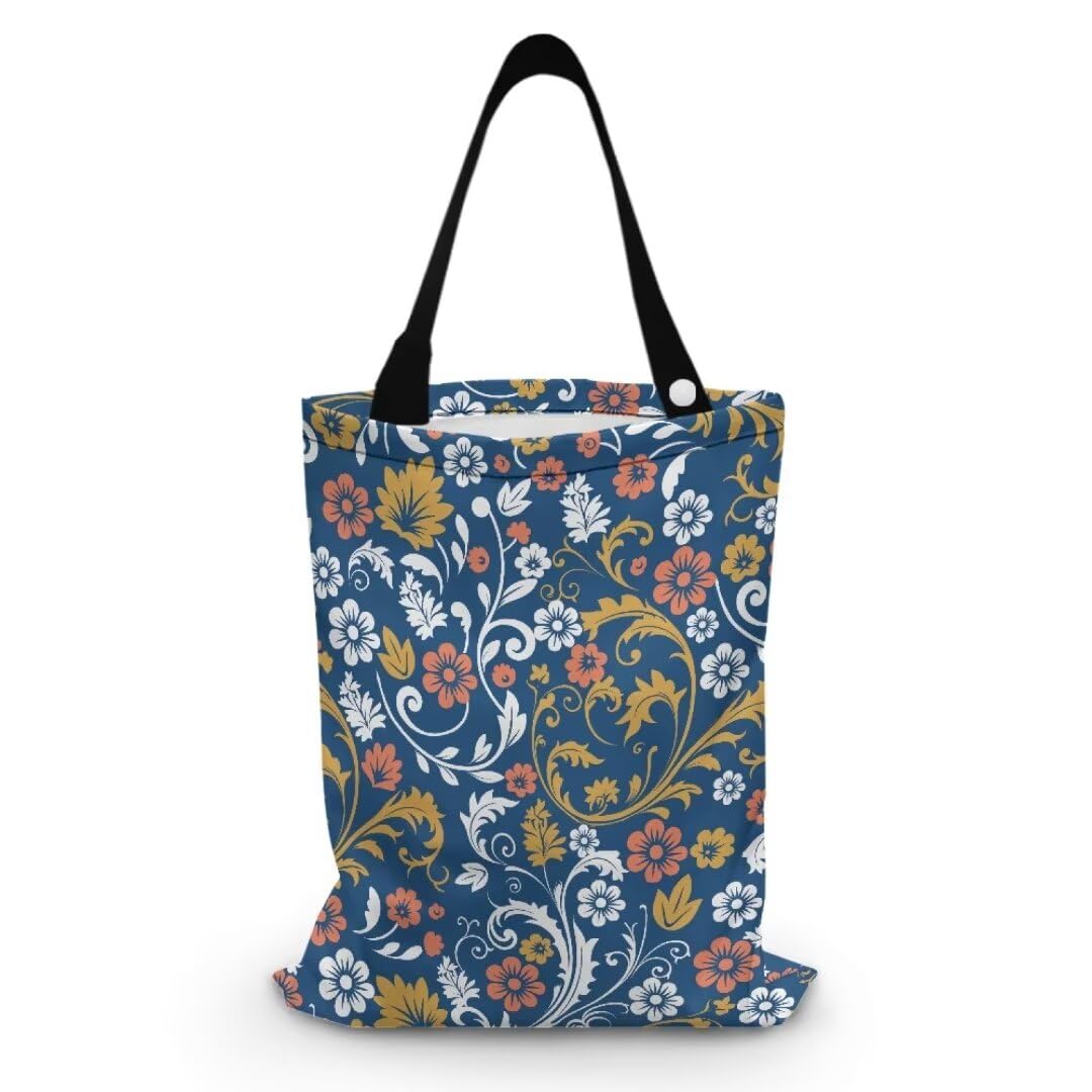 Flowers Car Garbage Bag, Medium-Sized Car Trash Bin for Front Back Seat,Foldable Car Trash Can,Portable Car Trash Bag Hanging for Vehicle SUV Rv Truck