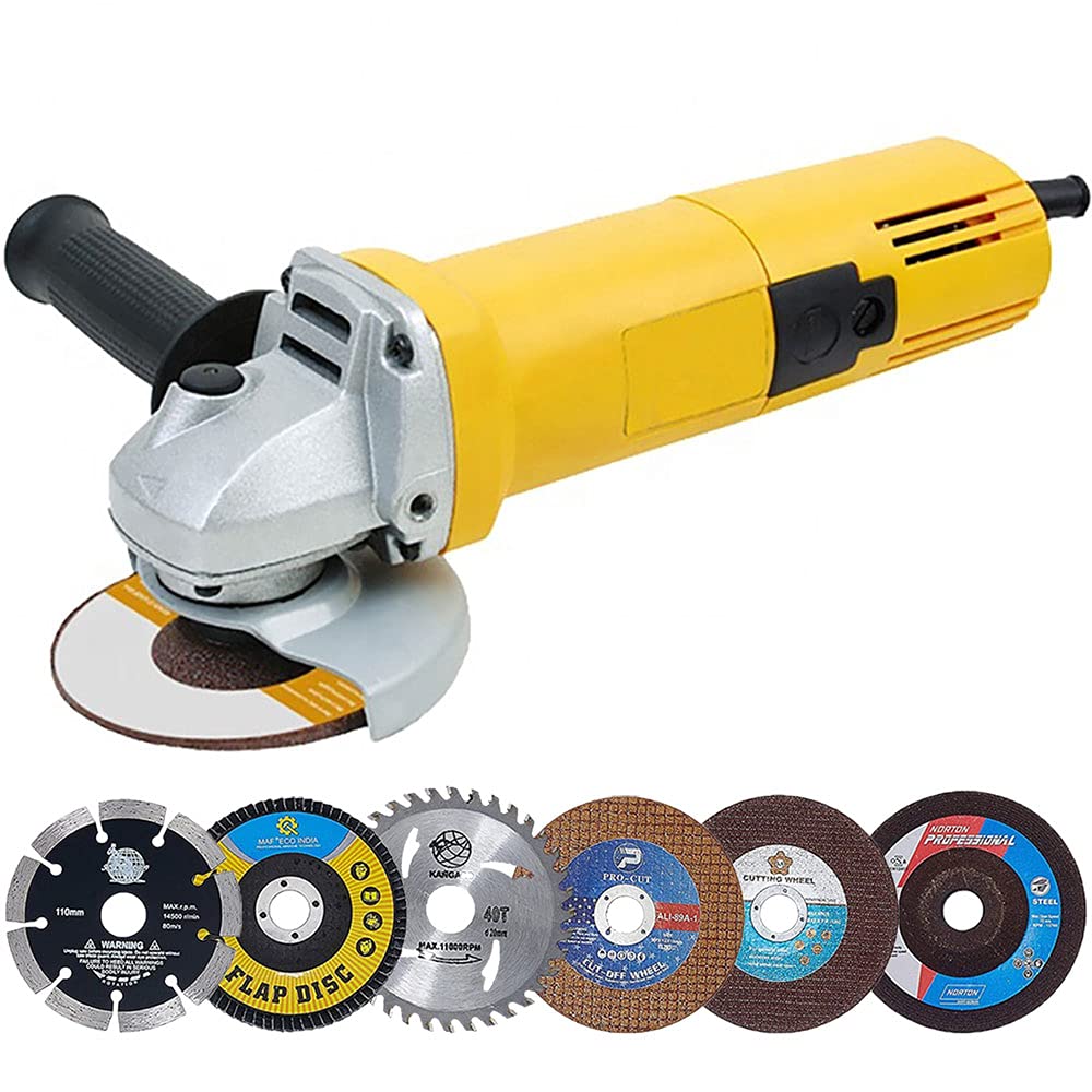 MLD electric angle grinder machine 4 inch 100mm power tools With 6 Pieces Wheels/Discs for Cutting Wood/Metal/Brick/Marble Combo kit (4 Inches, 850W, 11000 Rpm, 220V 50Hz, Color-Multi) (B094R5XTQR) Amazon Price History, Amazon Price Tracker