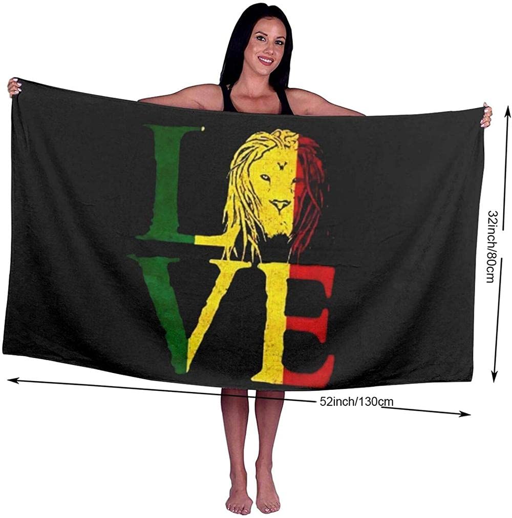 Serviette De Plage Microfibre Algérie Lion – 80x160 Cm, Sèche-rapide, Légère, Avec Sac PVC Et Mousqueton